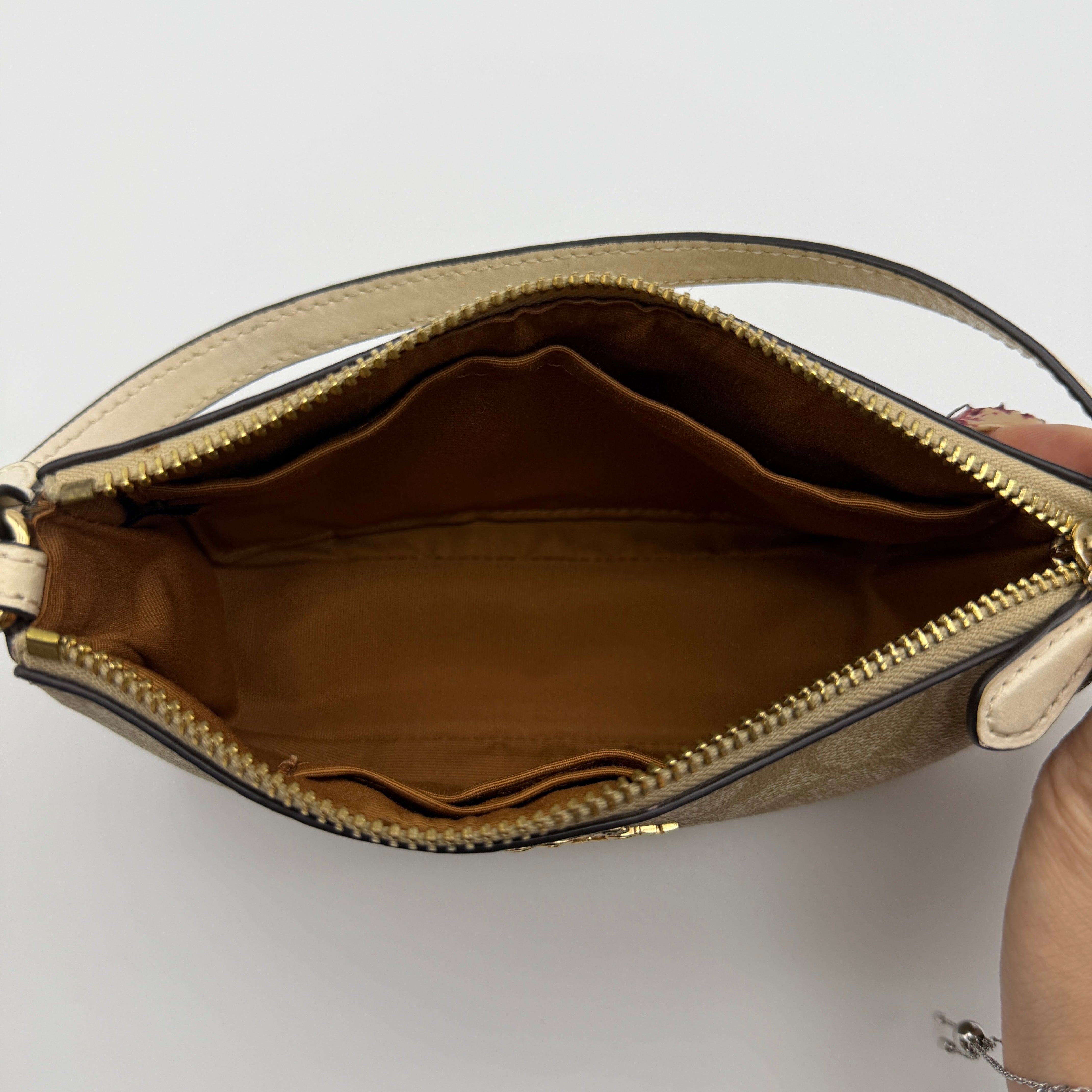 Coach Signature Nolita 19 Shoulder Bag Beige