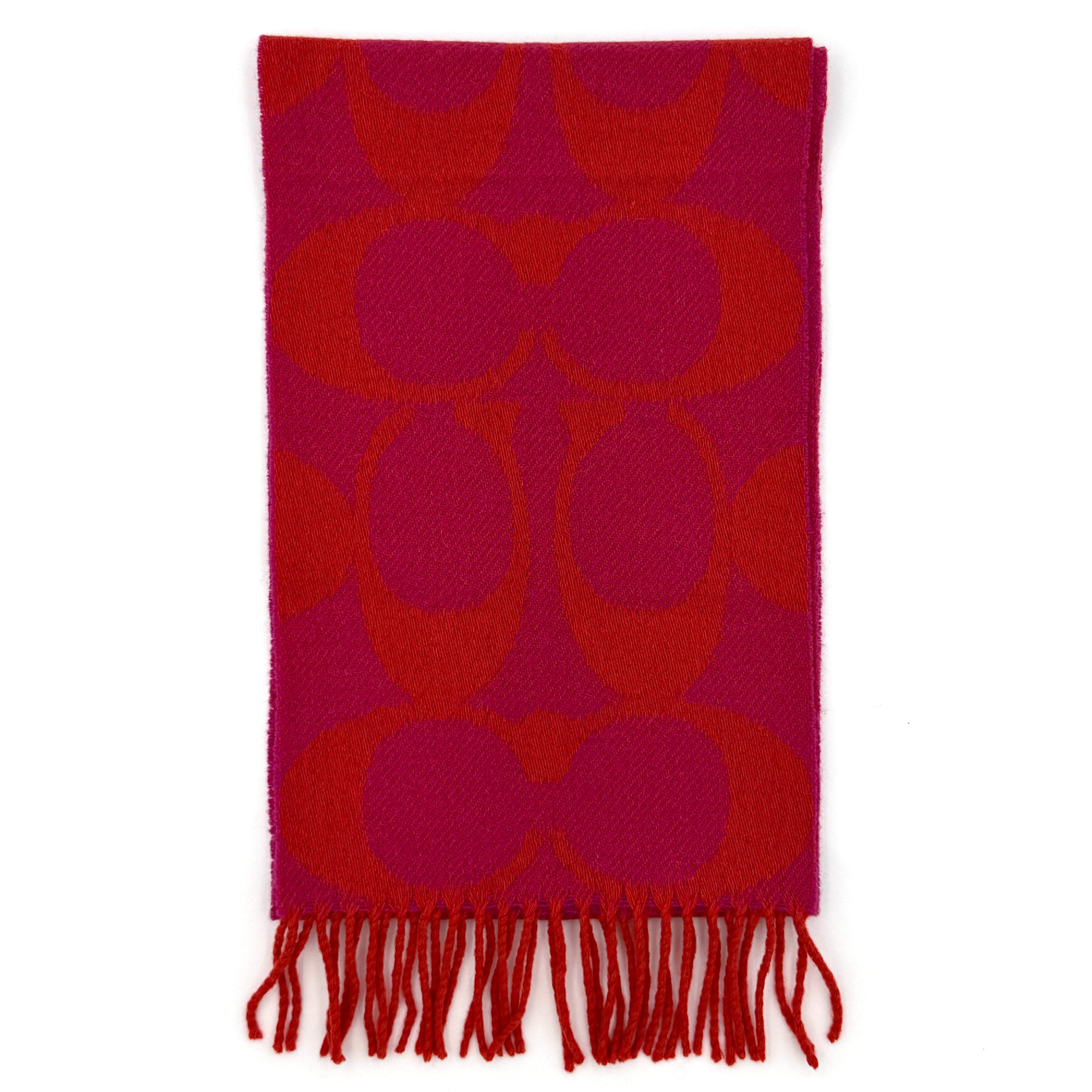 Coach Signature Reversible Wool Scarf Red