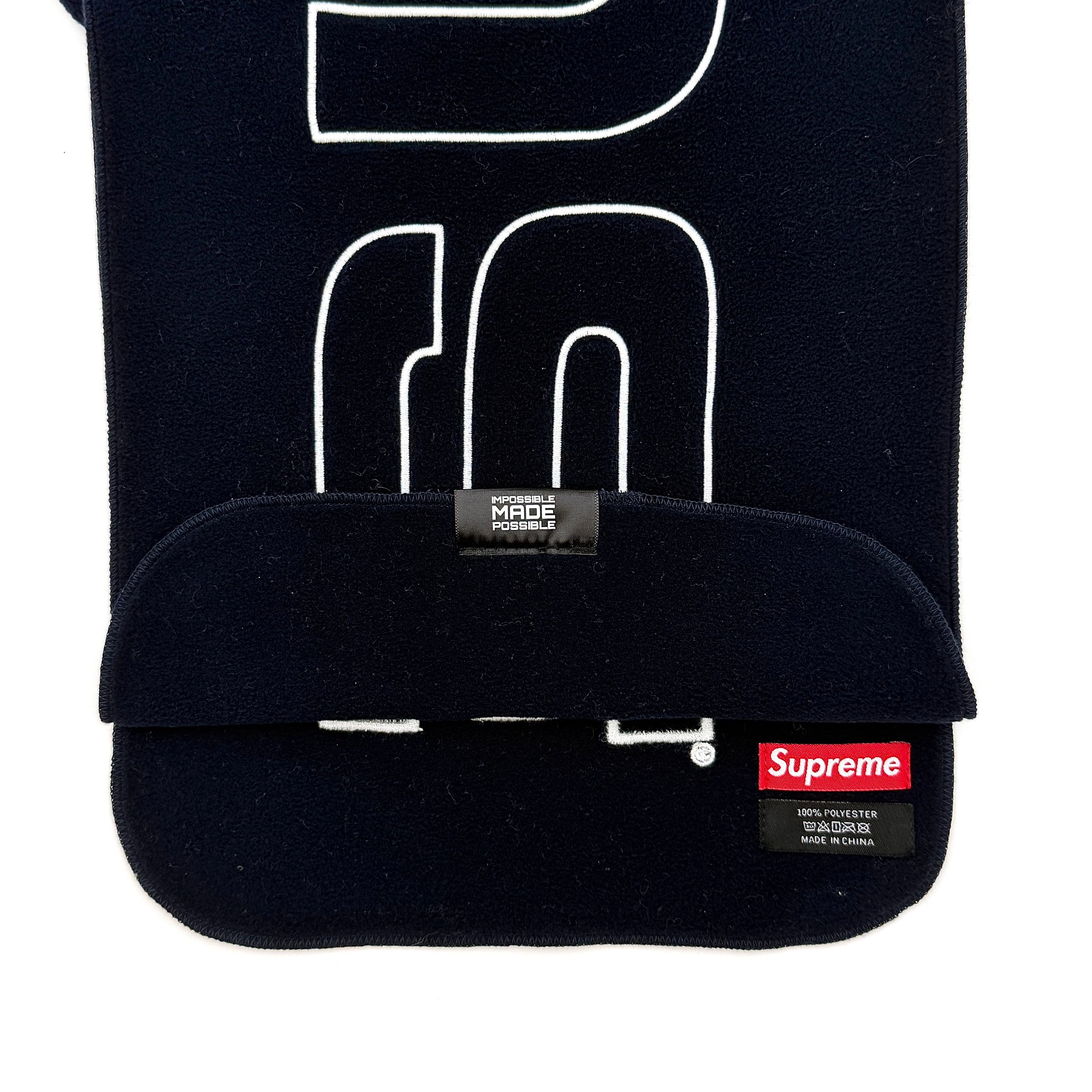 Supreme Polartec Logo Scarf Black