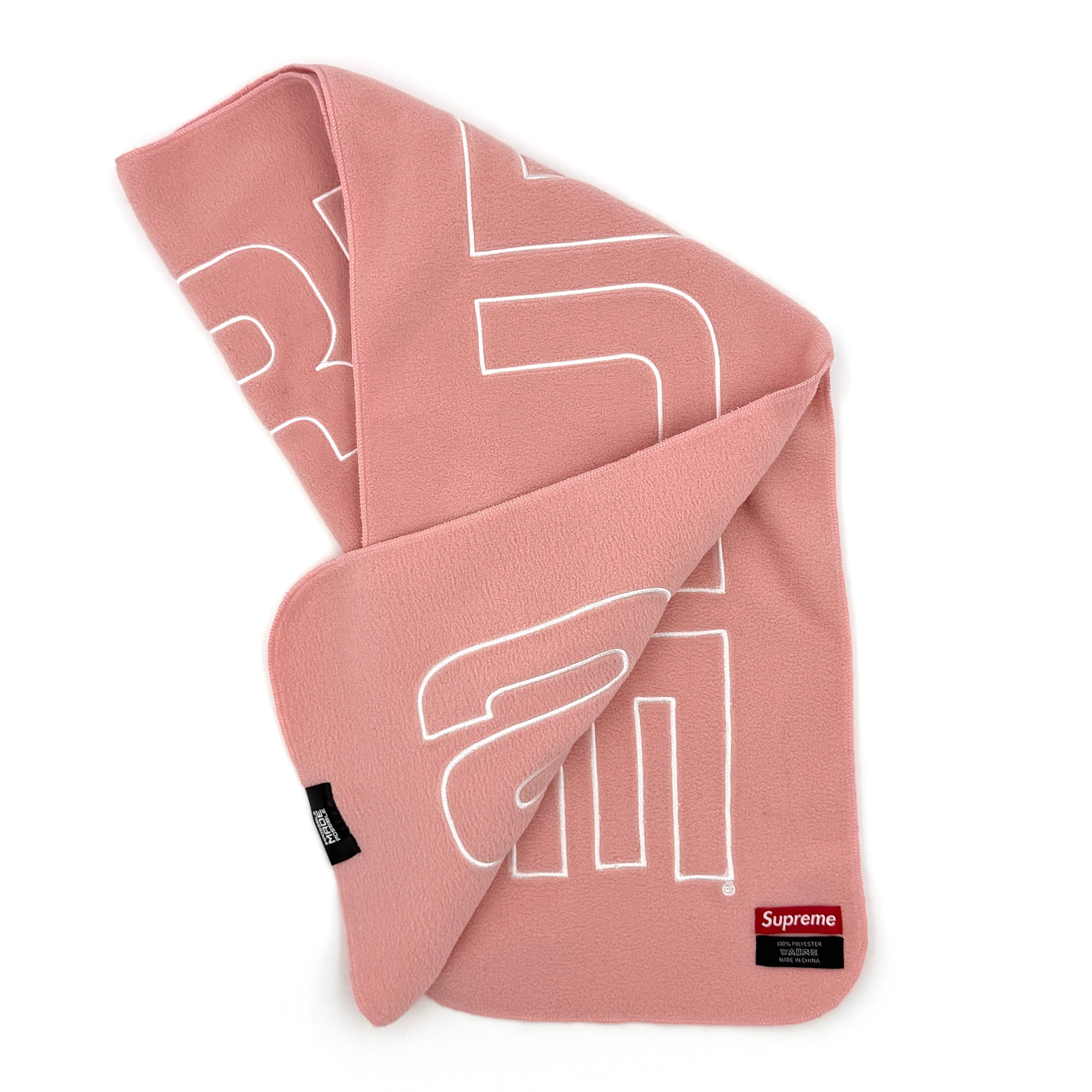 Supreme Polartec Logo Scarf Pink