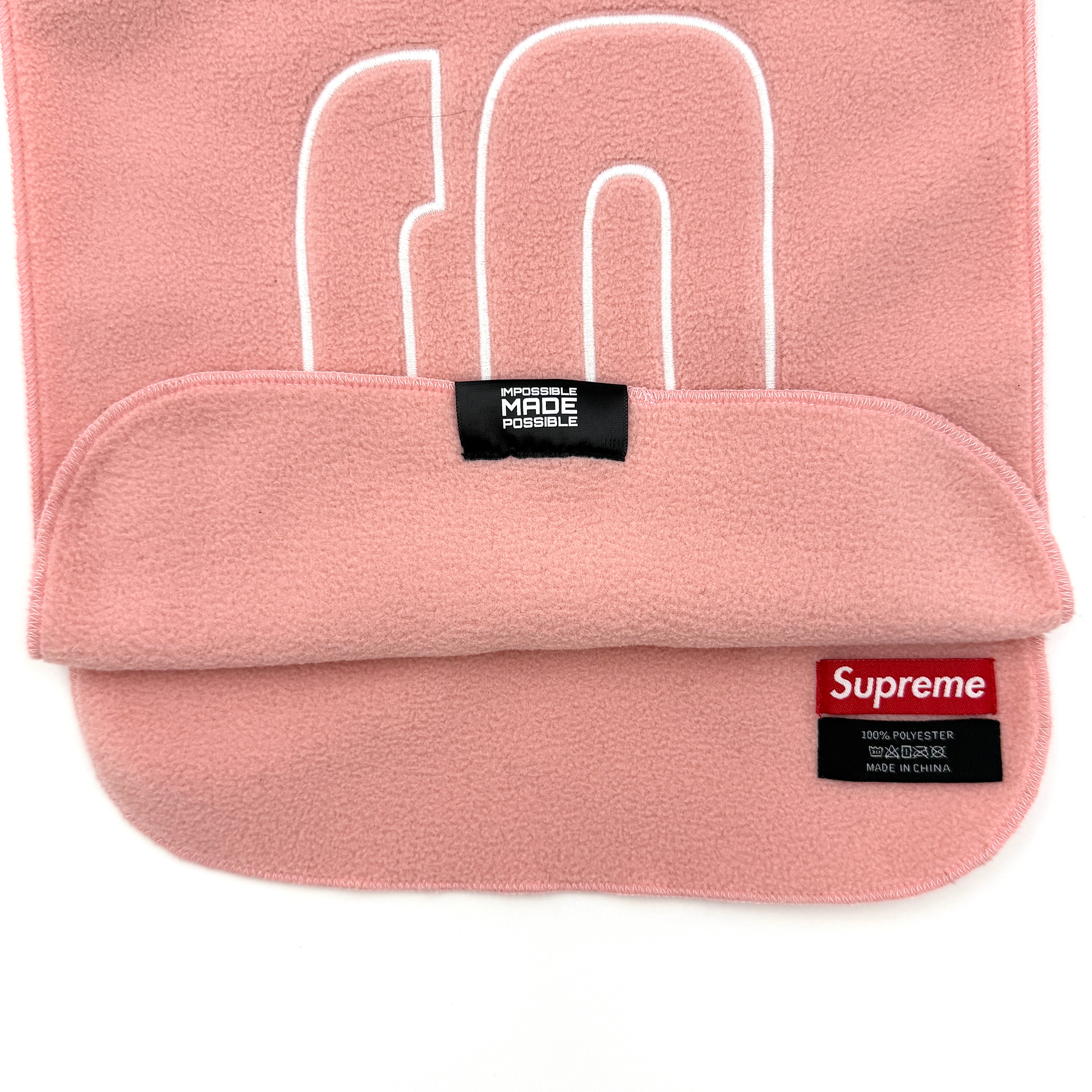 Supreme Polartec Logo Scarf Pink