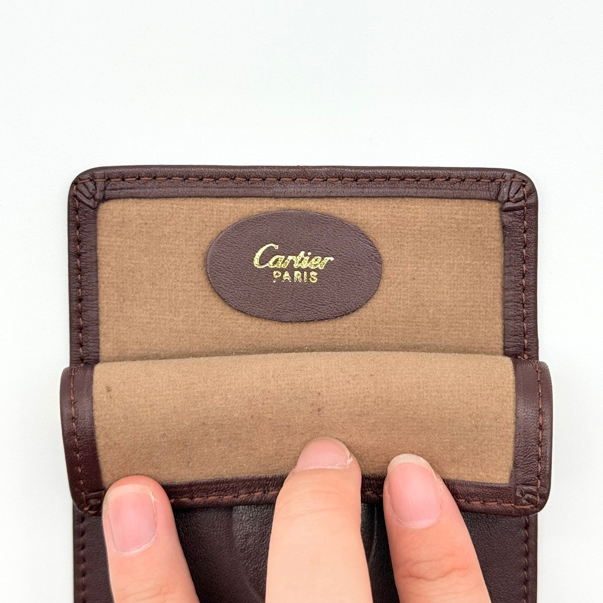 Cartier Bordeaux Leather Eyewear Glasses Case Burgundy