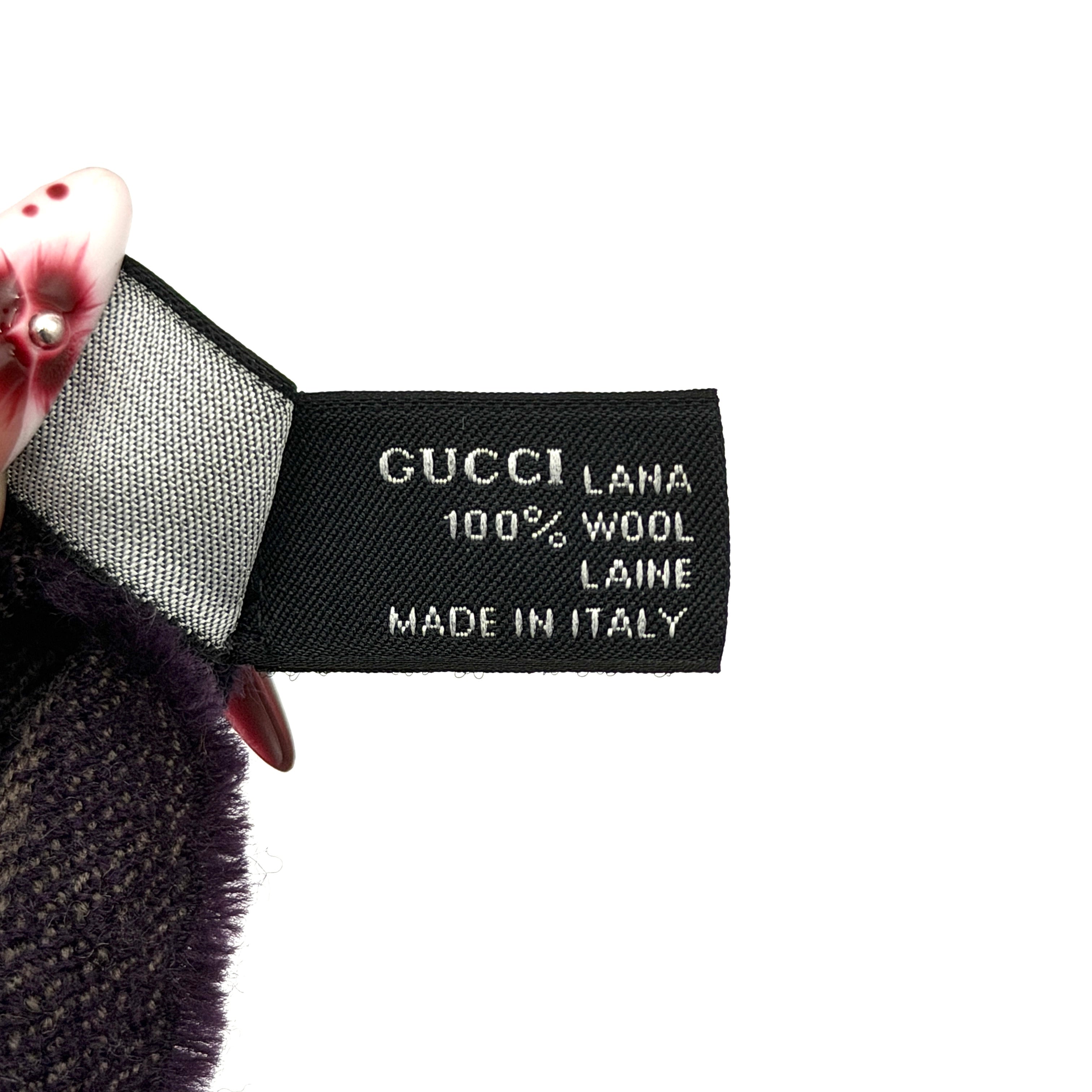 Gucci GG Monogram Wool Scarf Dark Purple
