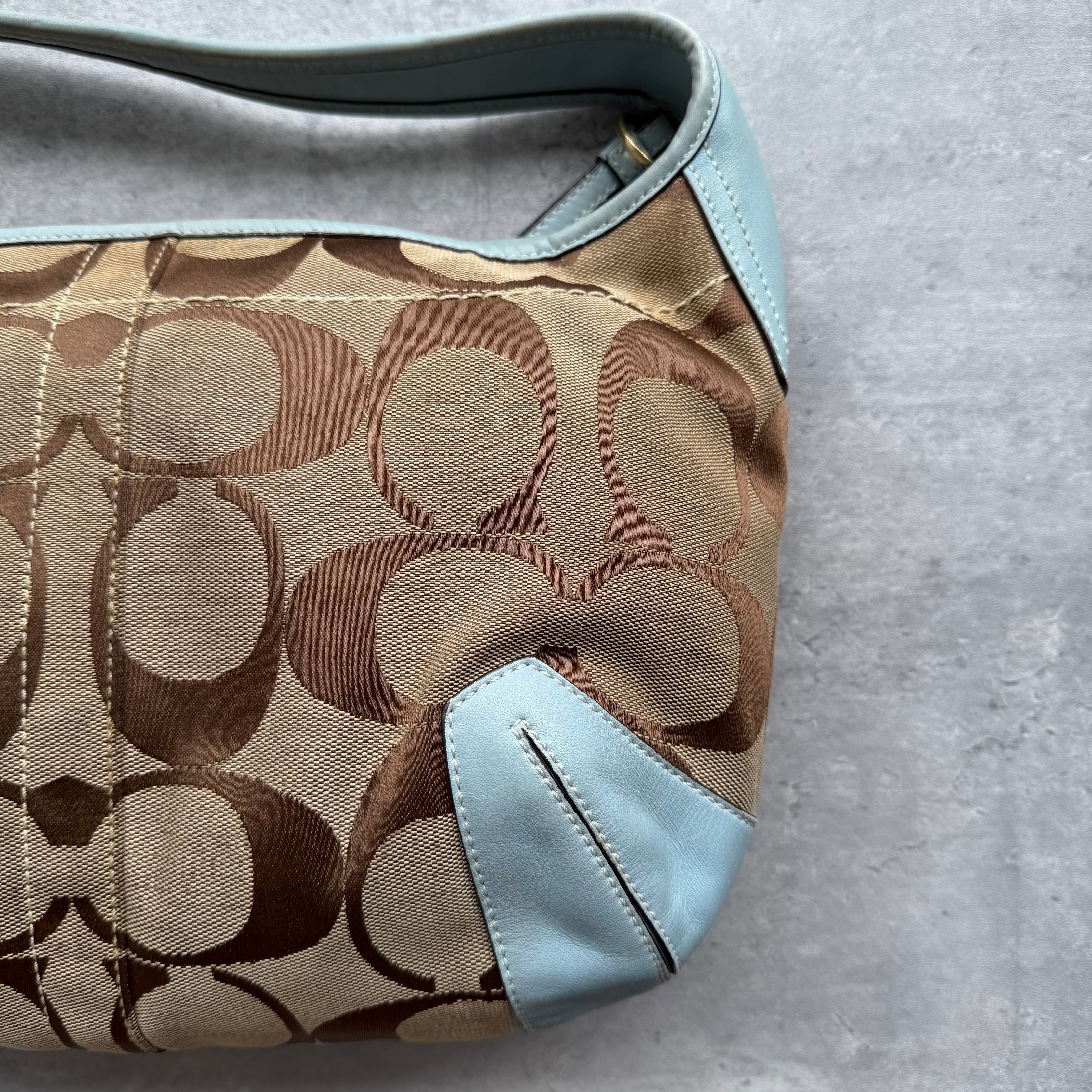 Coach Signature Ergo Hobo ShoulderBag Beige/Blue