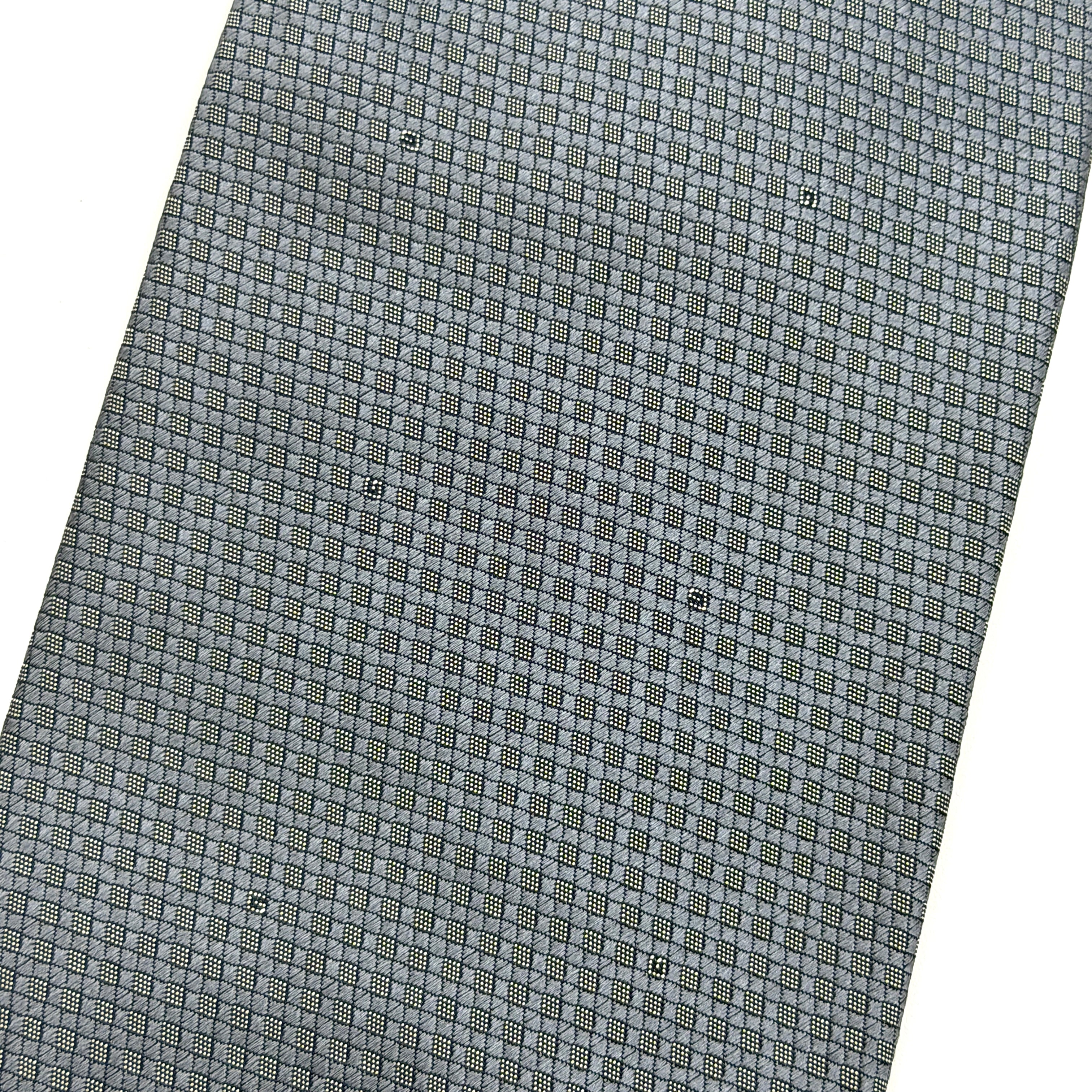 Gucci Geometric Pattern Silk Tie Grey