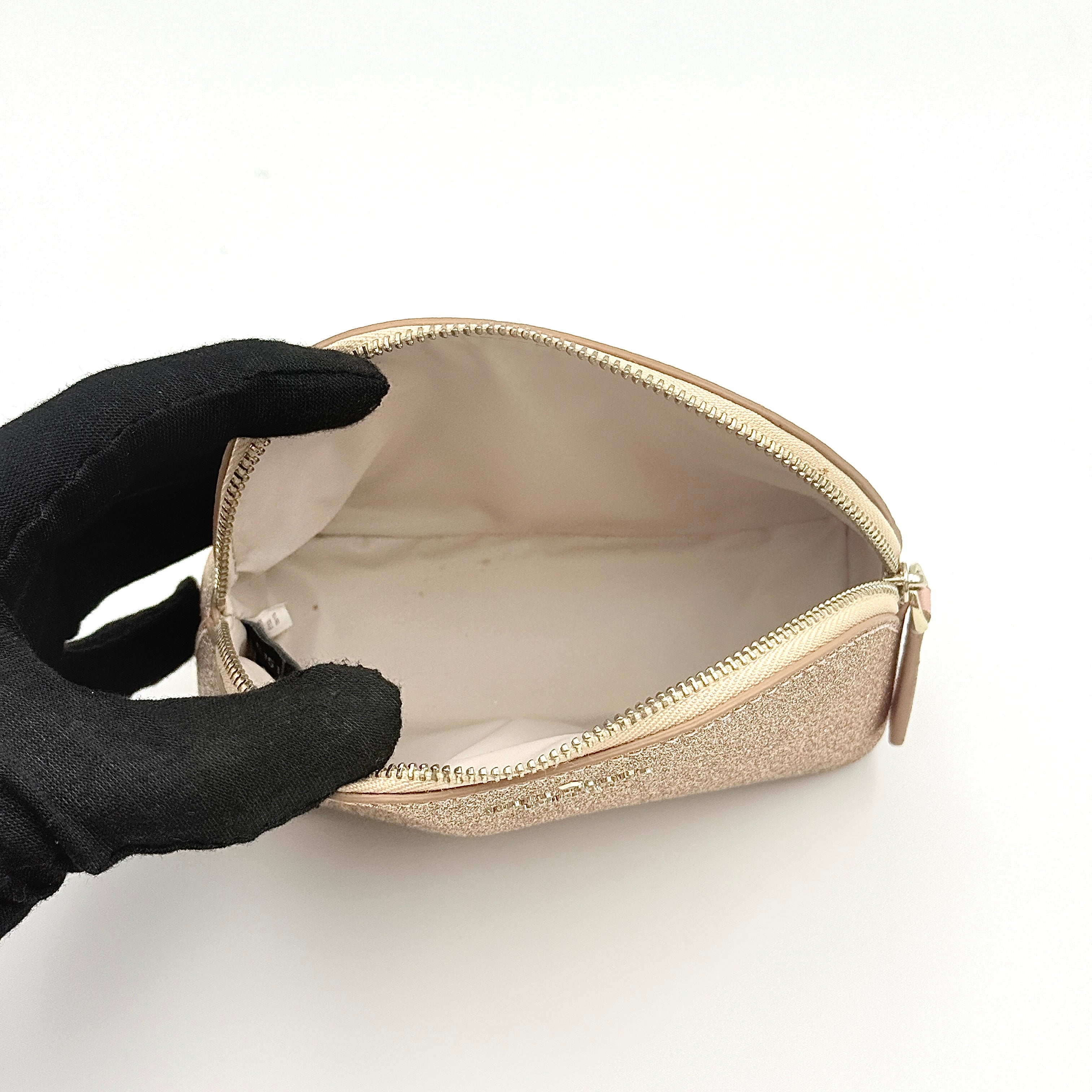 Kate Spade New York Lola Glitter Dome Cosmetic Case Rose Gold
