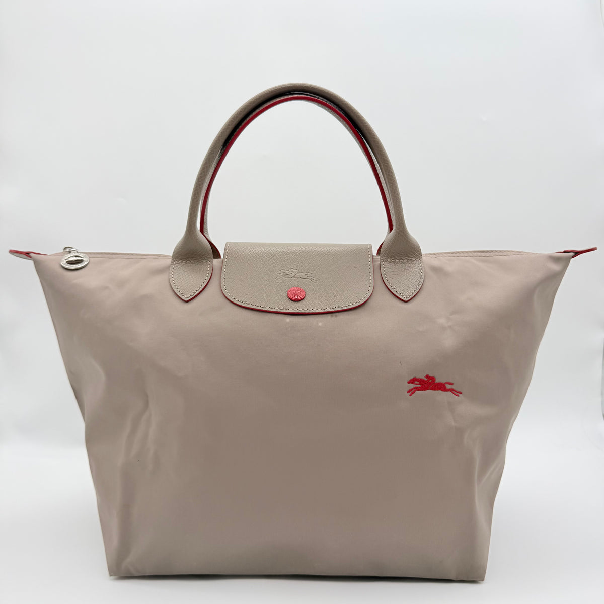 Longchamp Le Pliage Club Tote Bag Beige/Red
