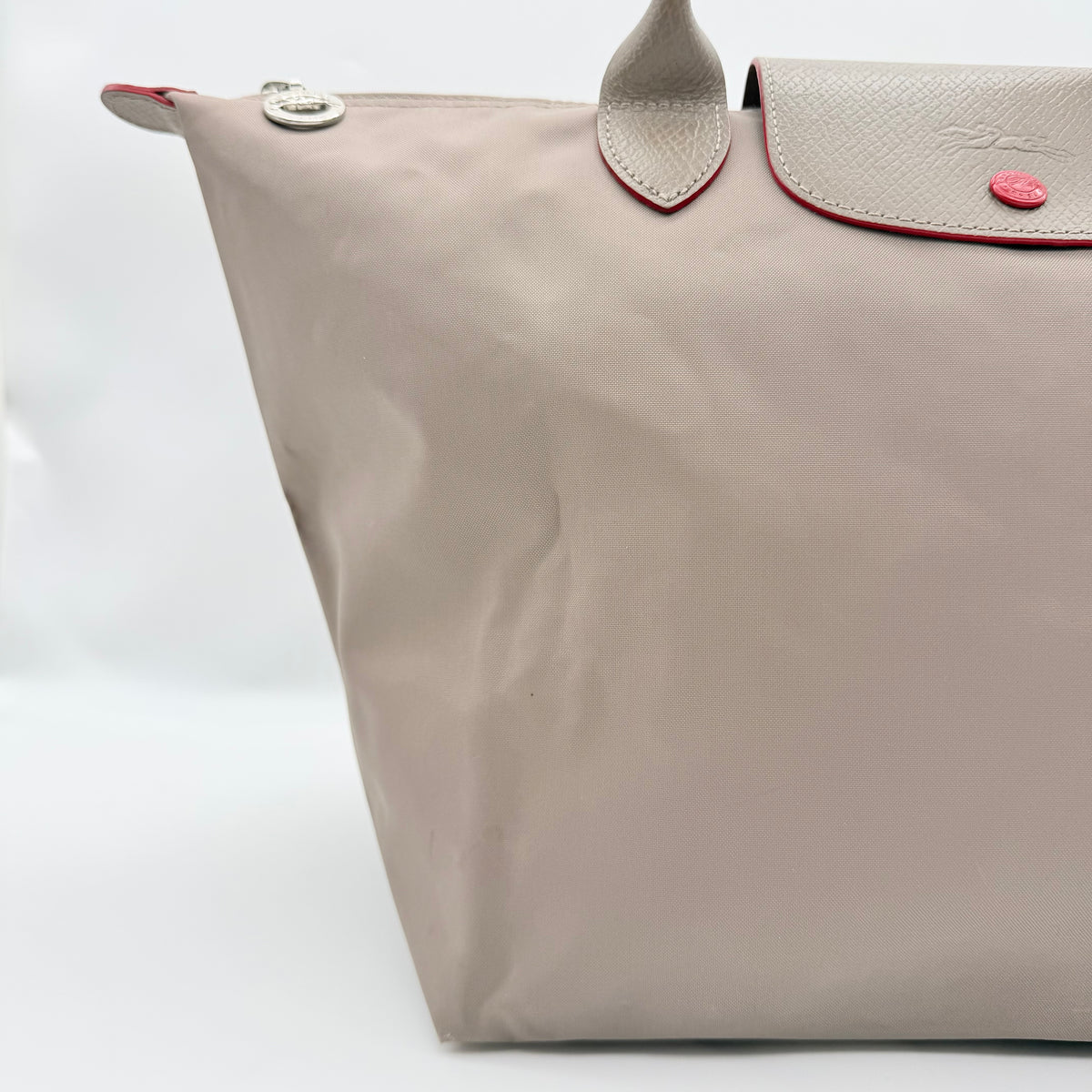 Longchamp Le Pliage Club Tote Bag Beige/Red