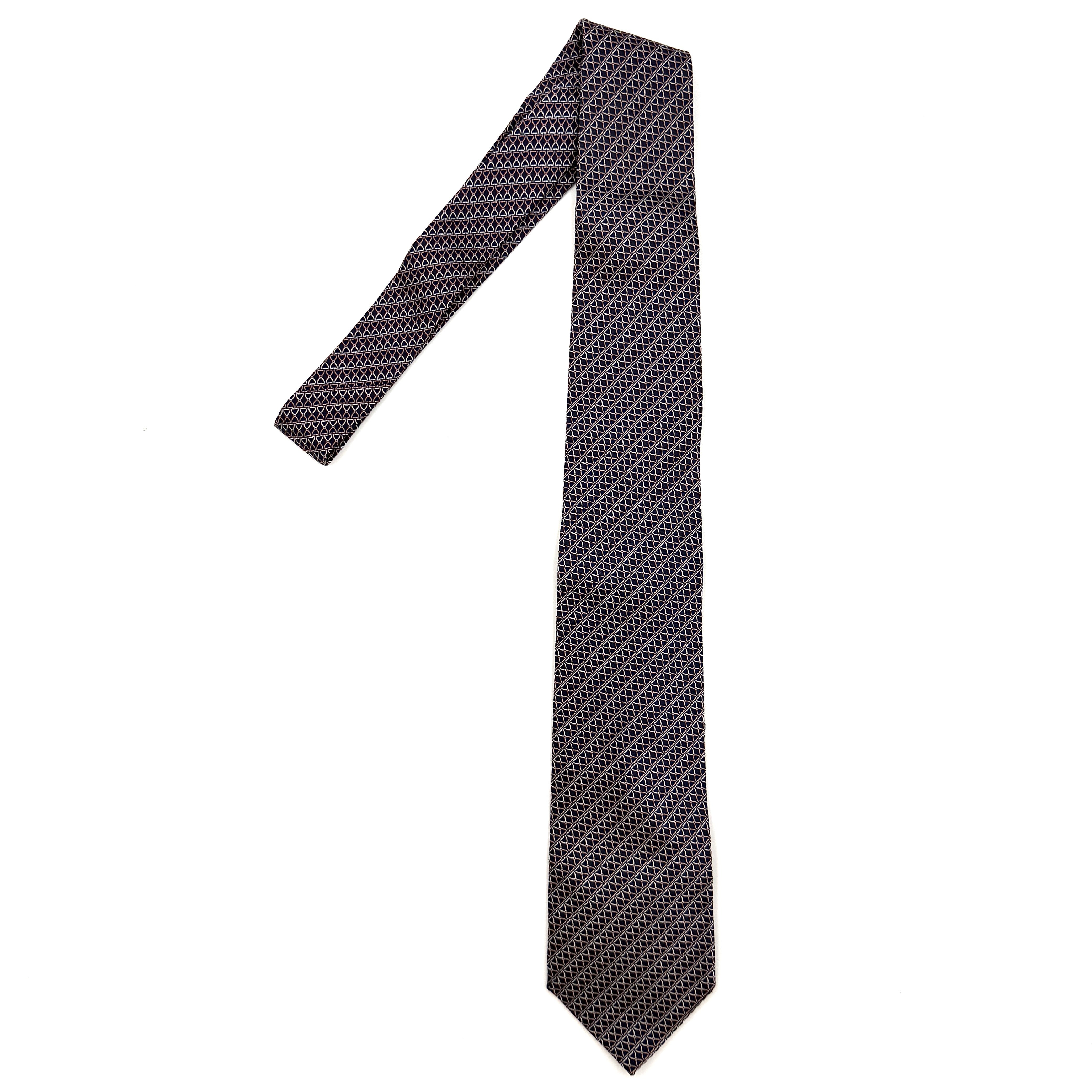 Gucci Chain Link Silk Tie Black