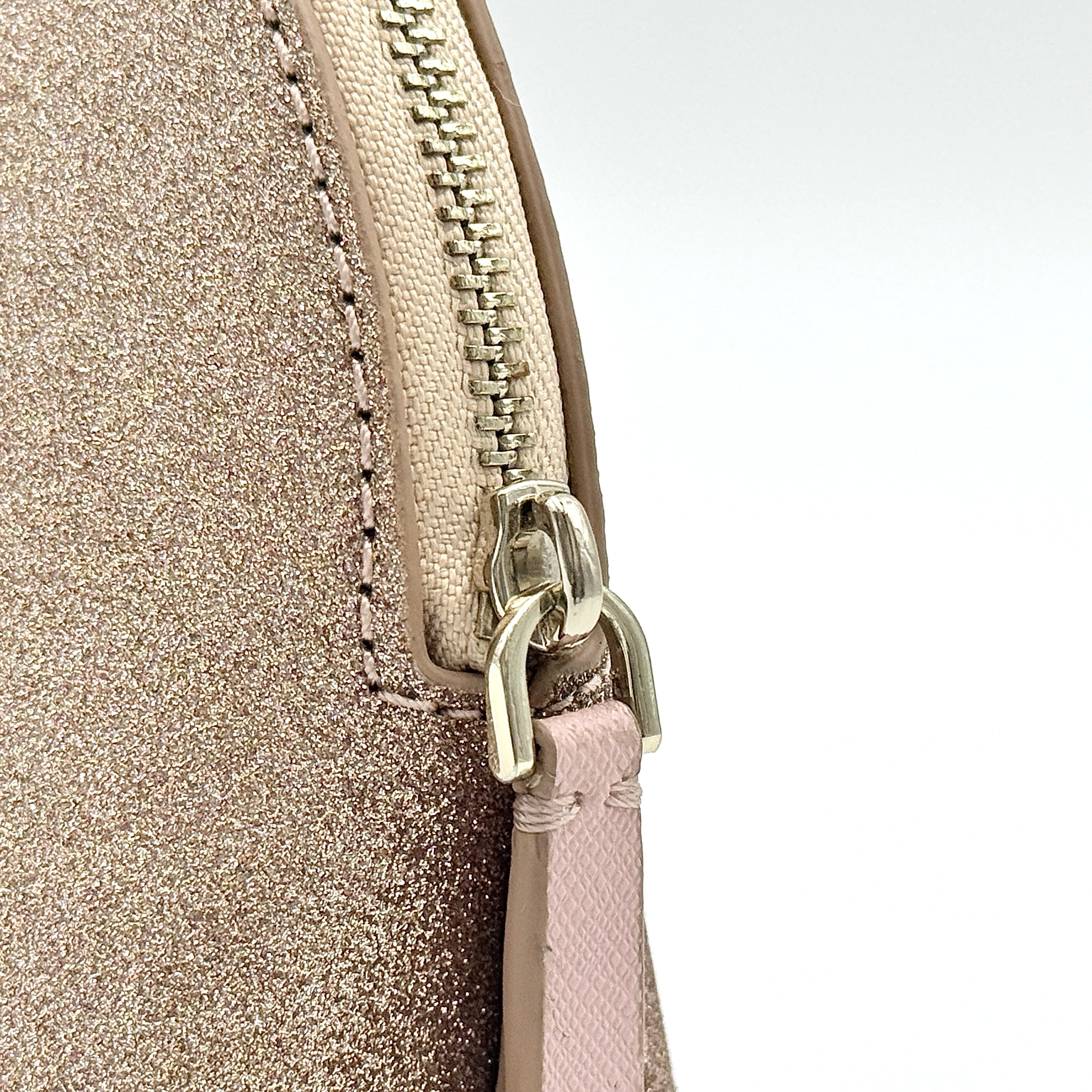 Kate Spade New York Lola Glitter Dome Cosmetic Case Rose Gold