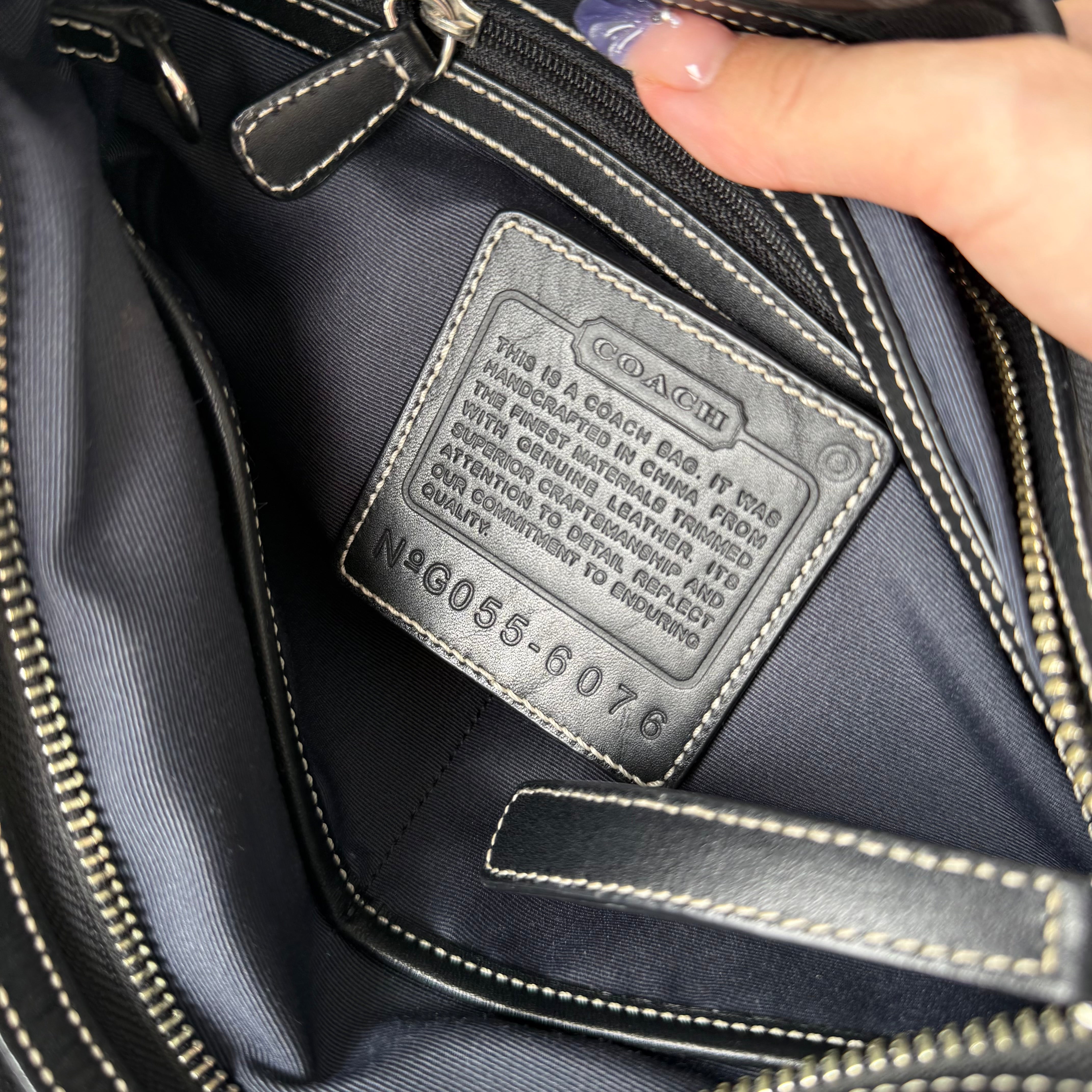 Coach Signature Hobo Bucket Shoulder Bag Black