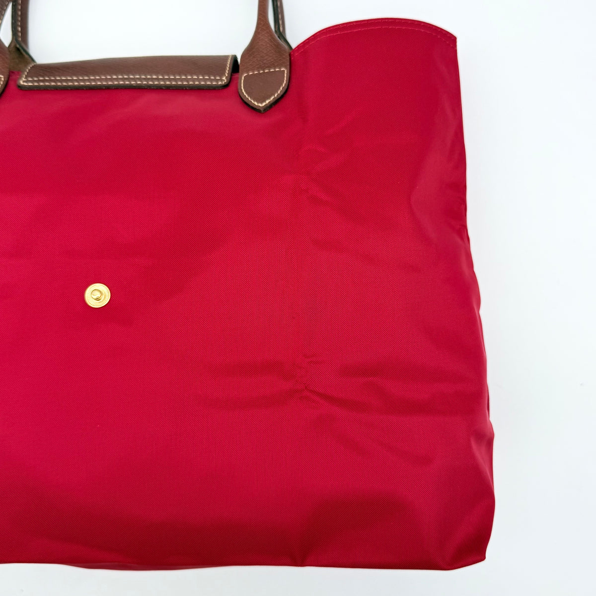 Longchamp Le Pliage Nylon Tote Bag Brown/Red