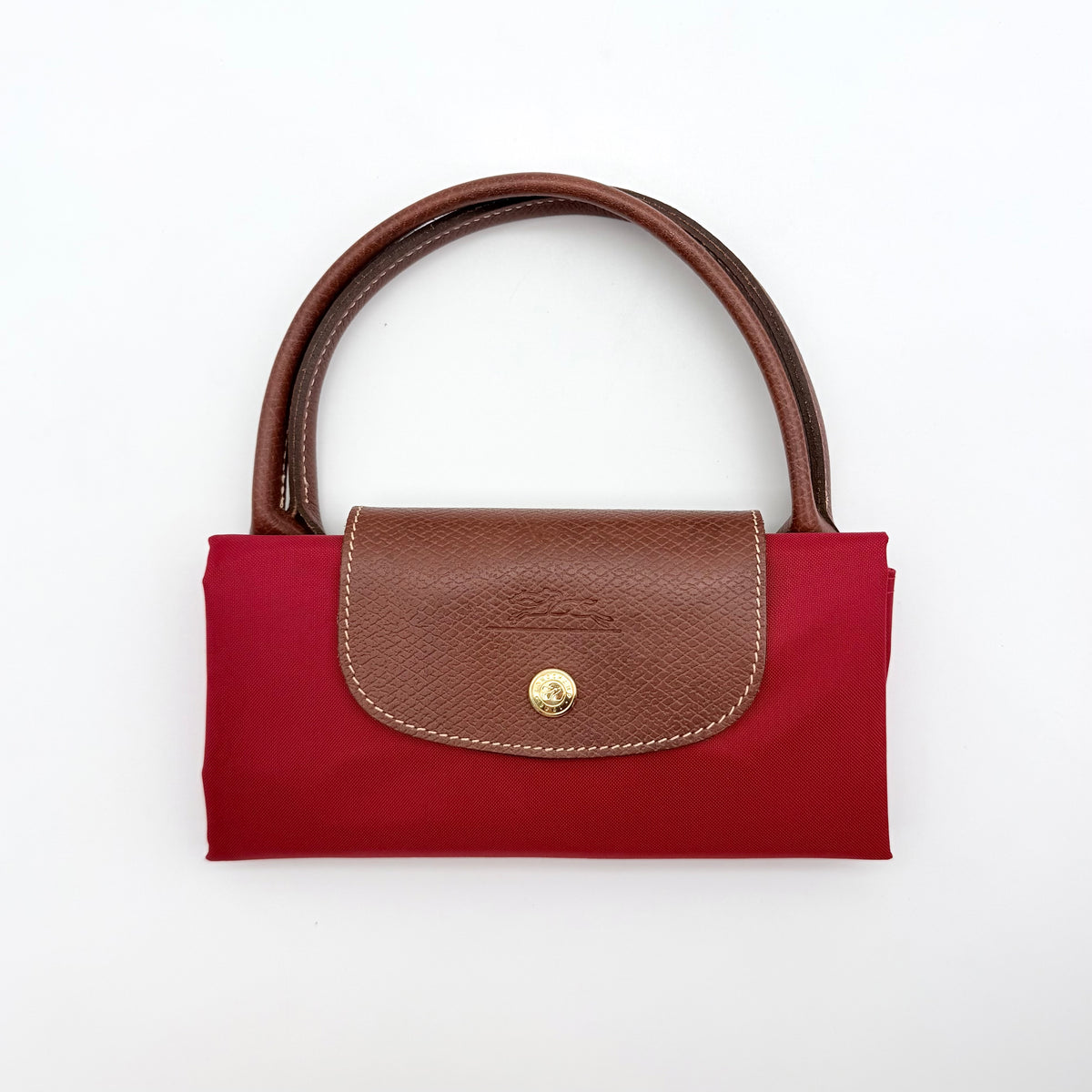 Longchamp Le Pliage Nylon Tote Bag Brown/Red