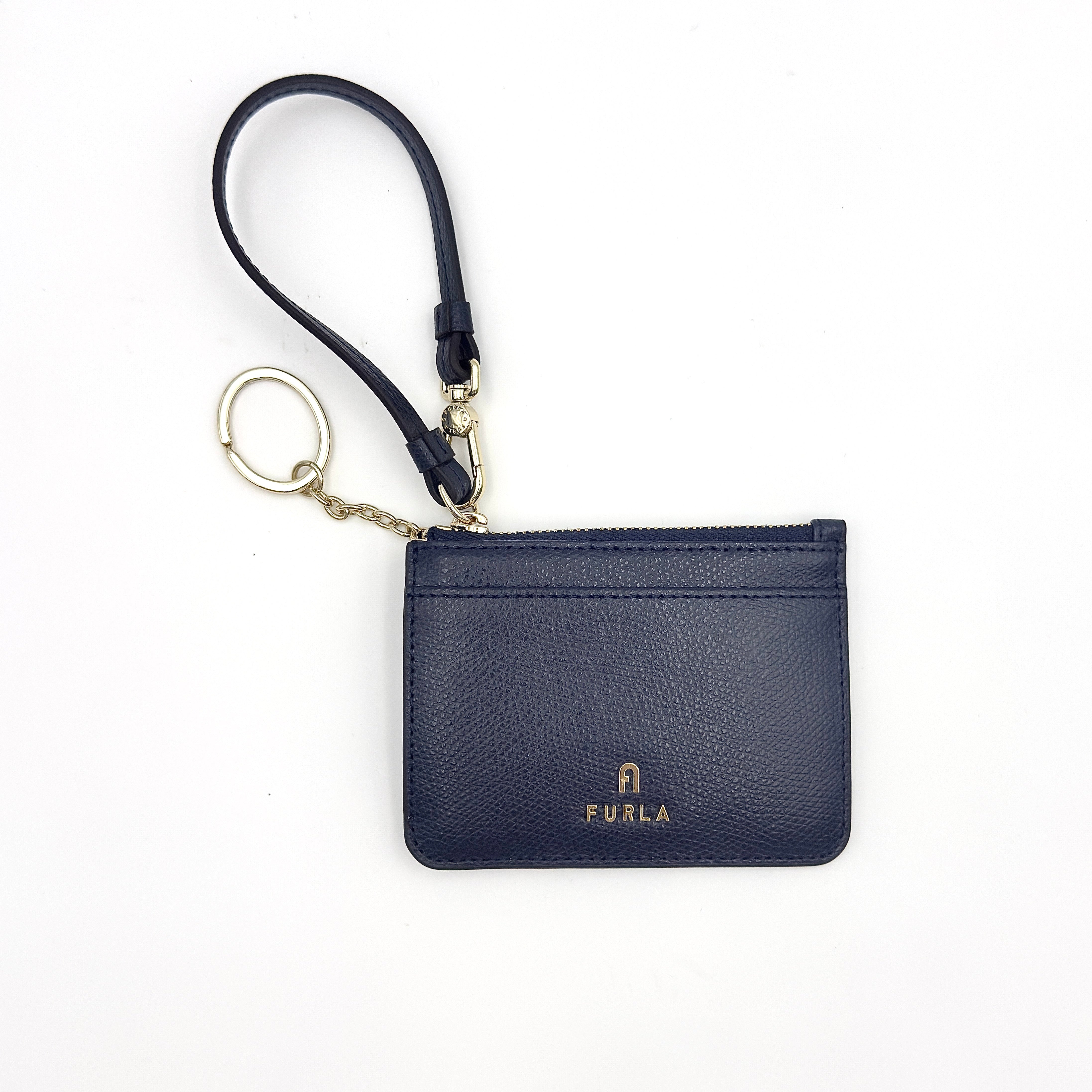 Furla Camelia Zipped Card Case Navy Blue