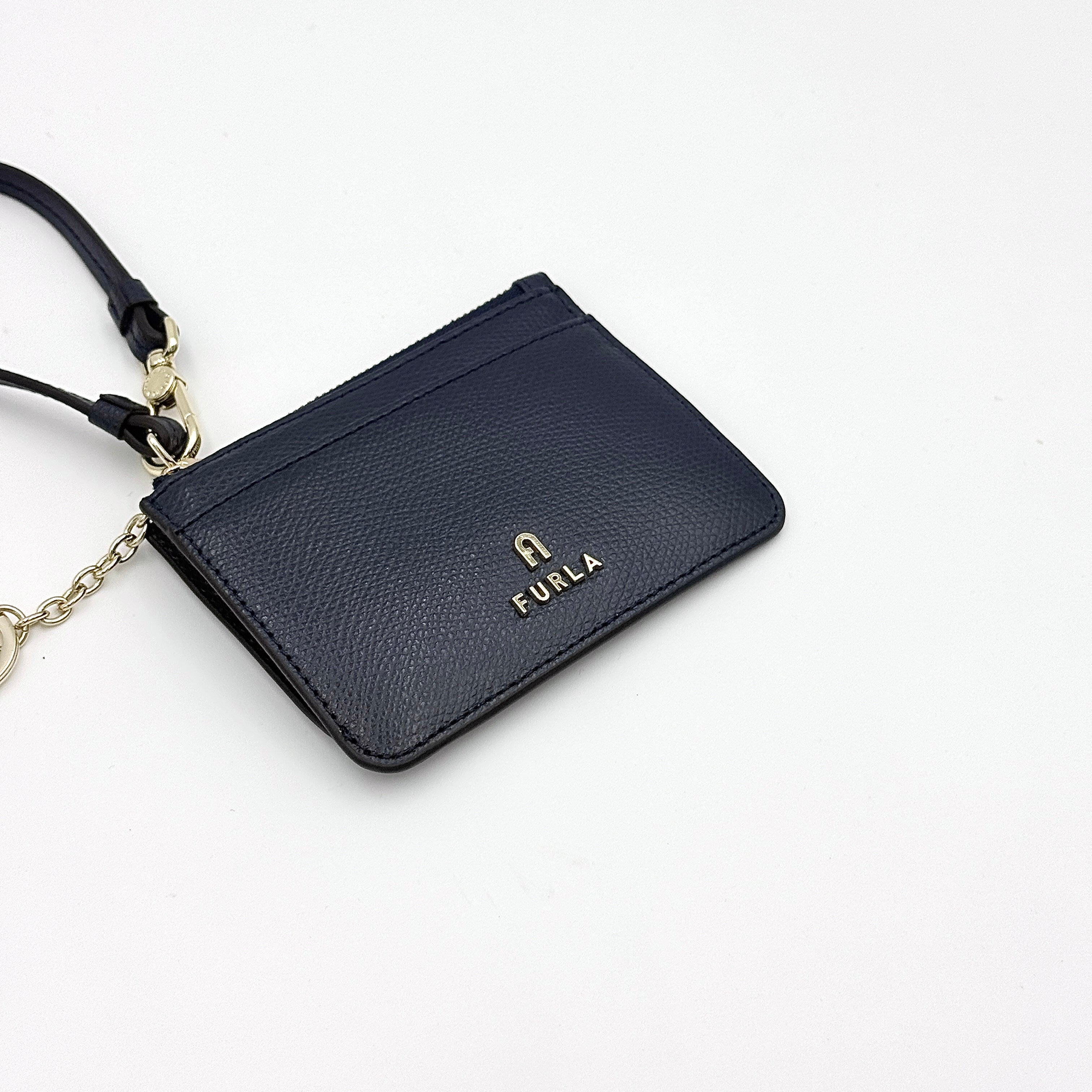 Furla Camelia Zipped Card Case Navy Blue