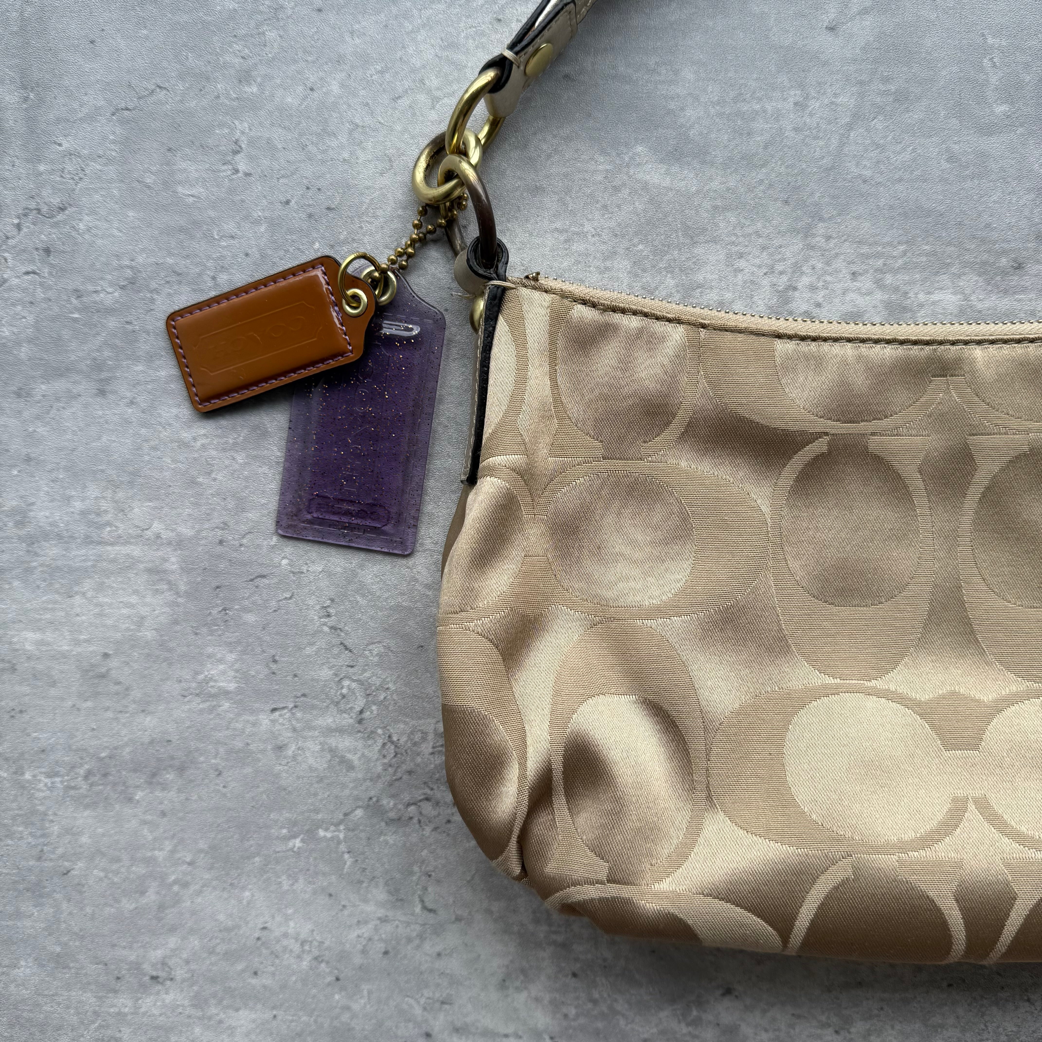 Coach 2Way Poppy Shoulder Bag Beige/Silver