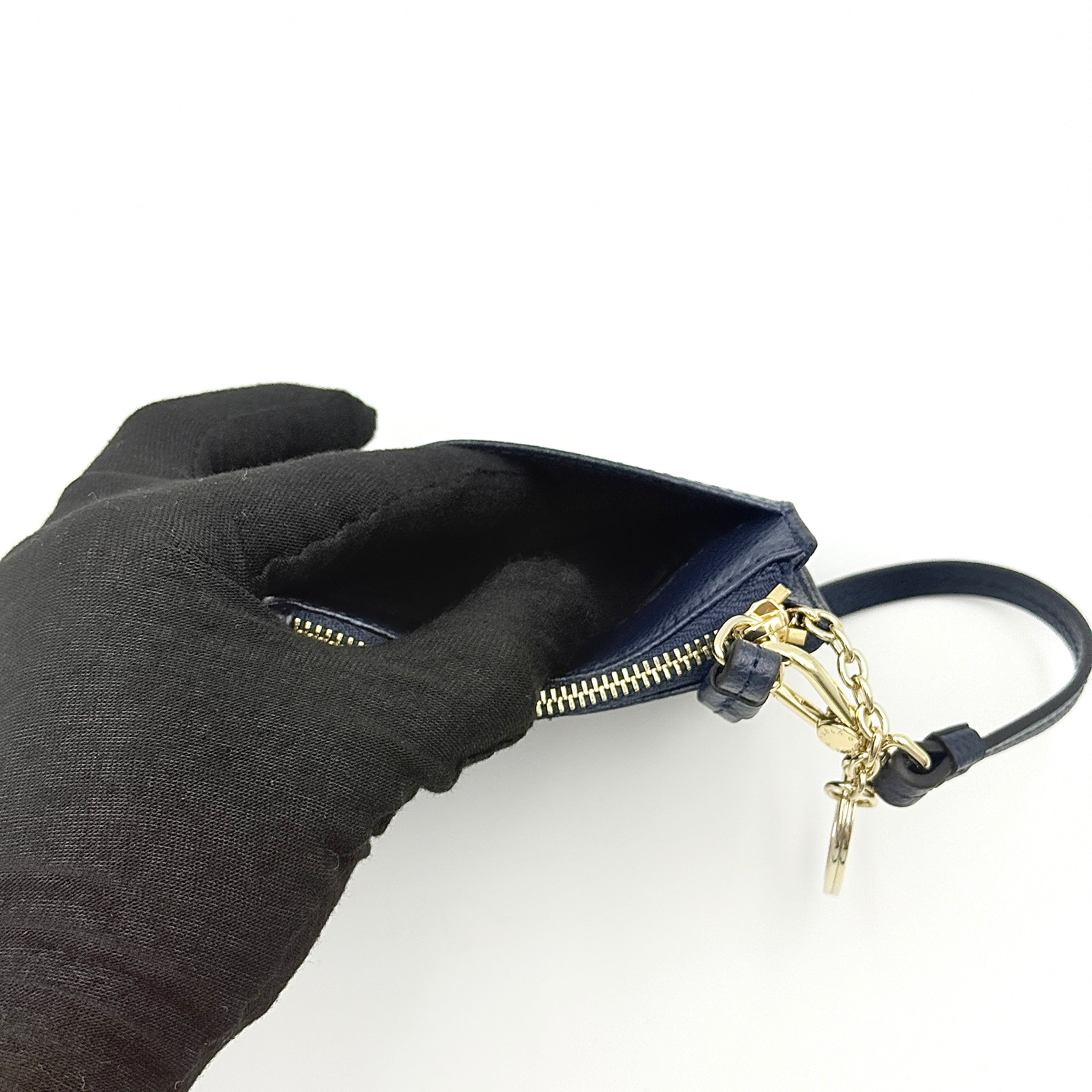 Furla Camelia Zipped Card Case Navy Blue