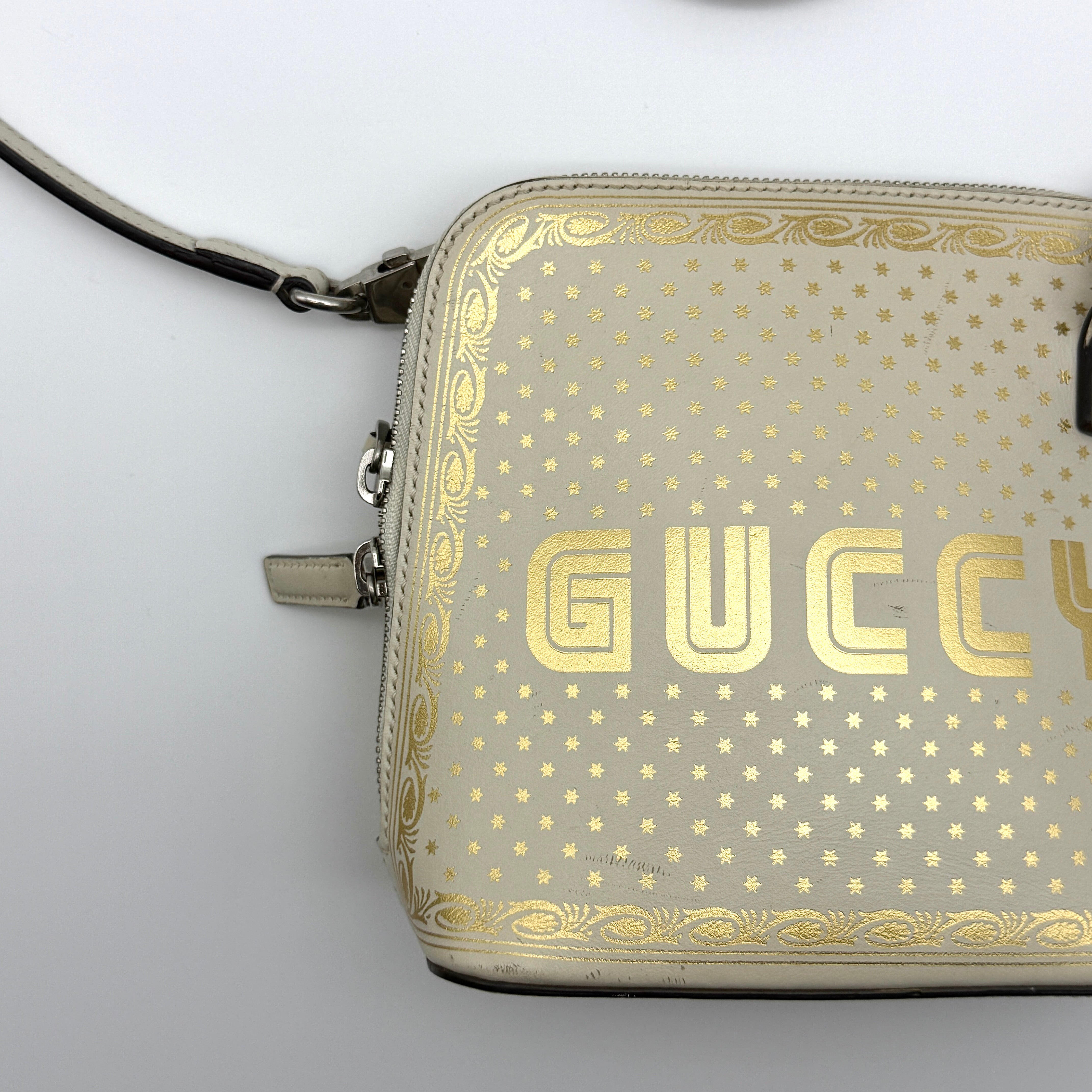 Gucci Guccy Mini Dome Crossbody Bag White/Gold