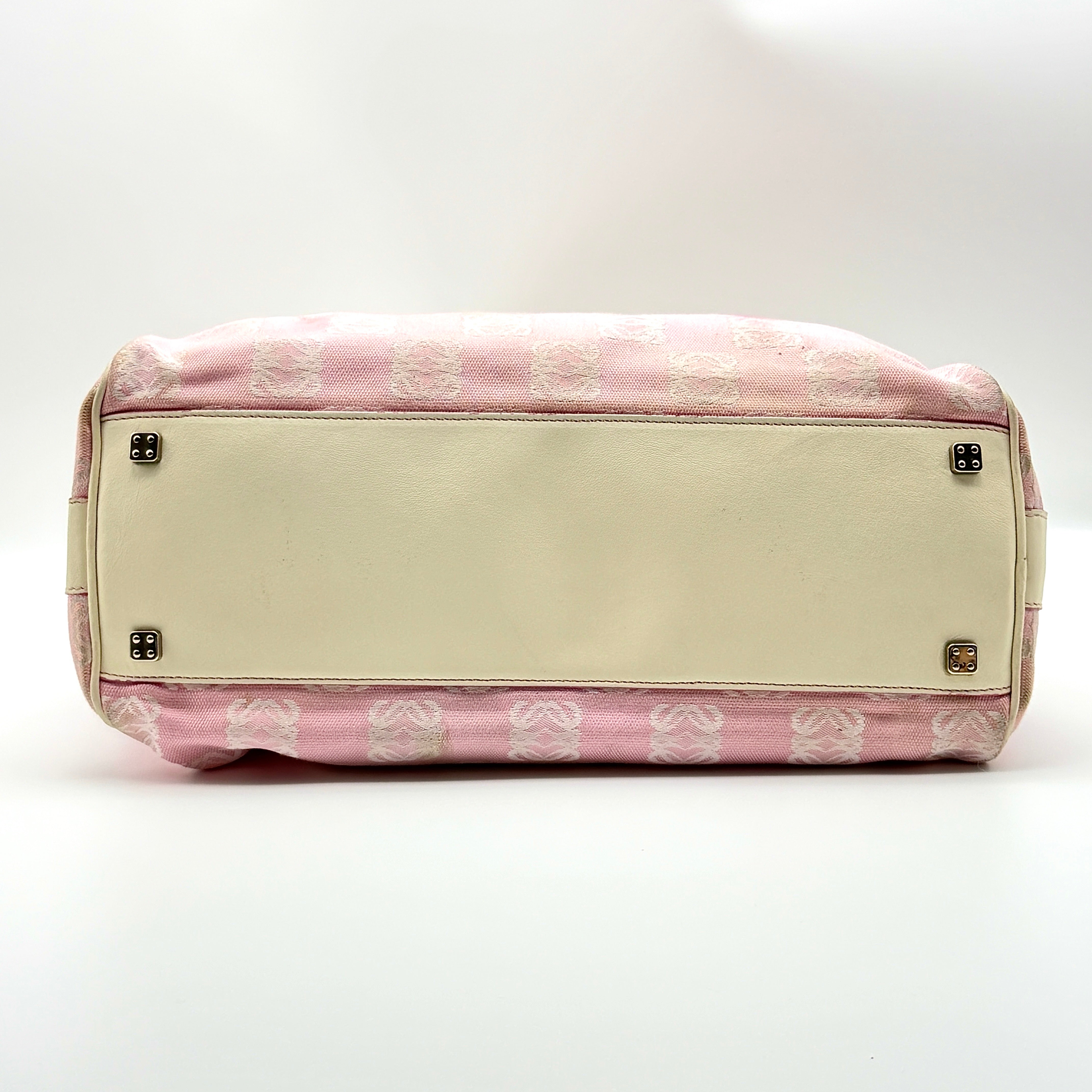 Loewe Anagram Boston Bag Pink Pink/White