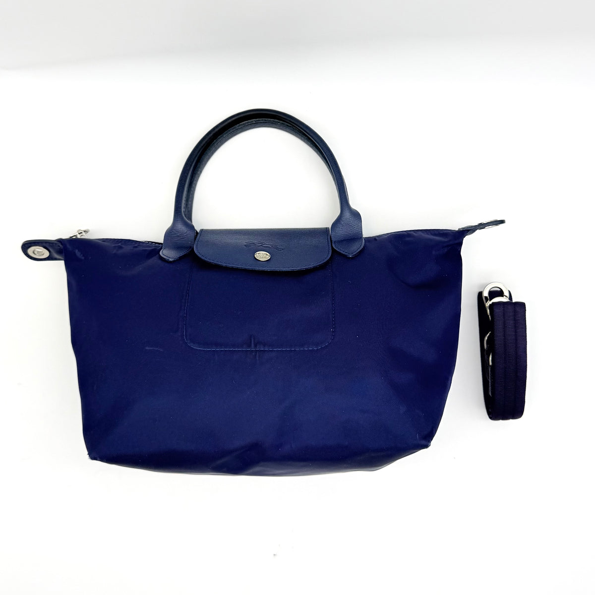 Longchamp 2Way Le Pliage Nylon Top-Handle Bag Blue