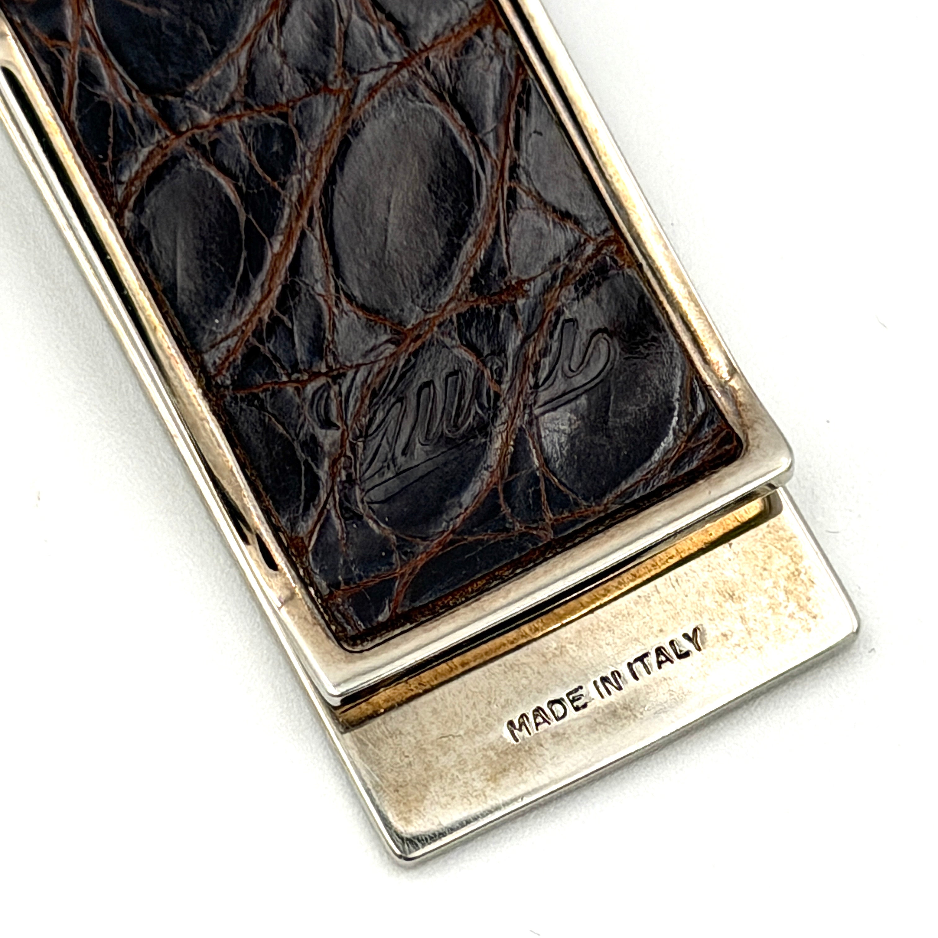 Gucci Money Clip Leather Wallet Brown