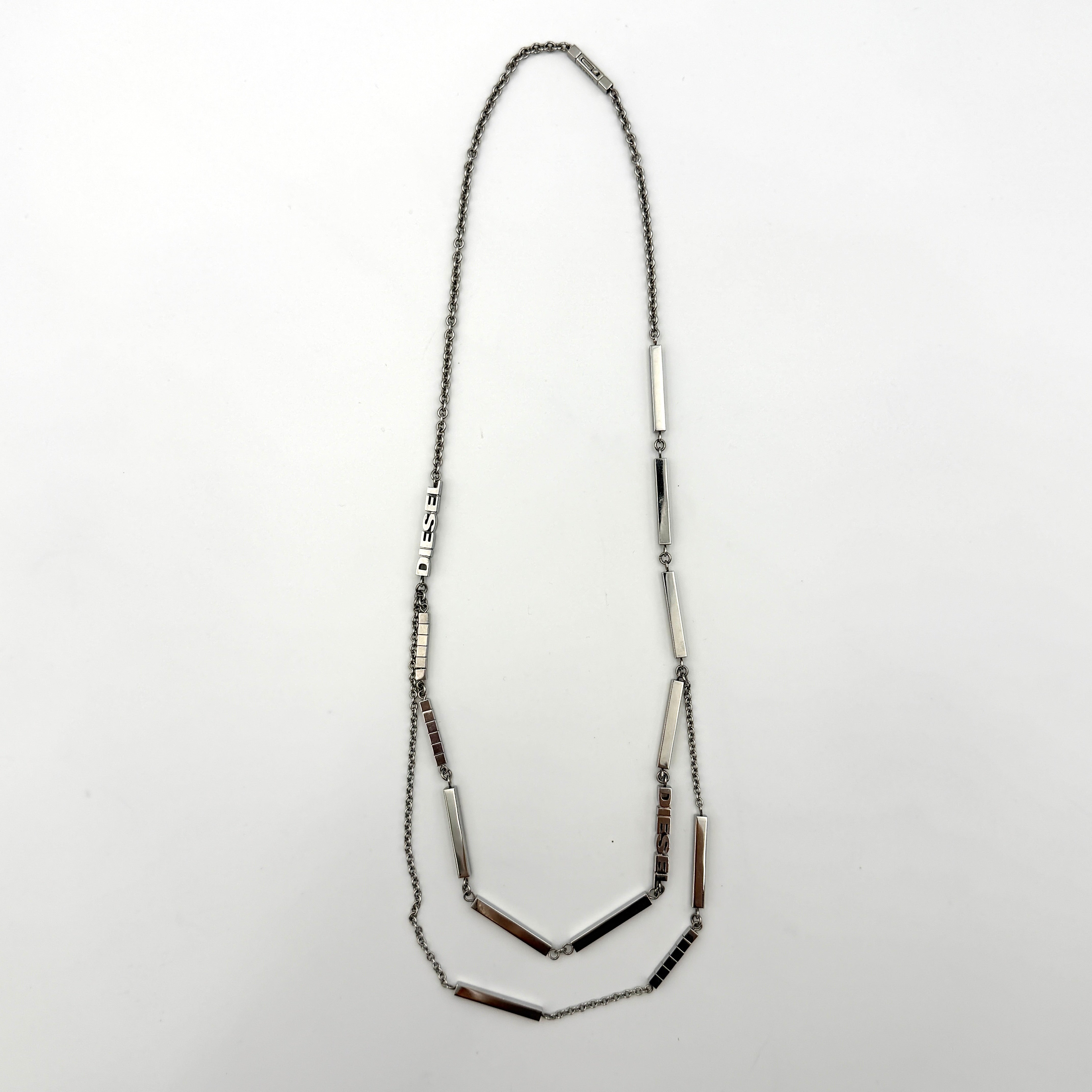 Diesel Logo Double Chain Necklace