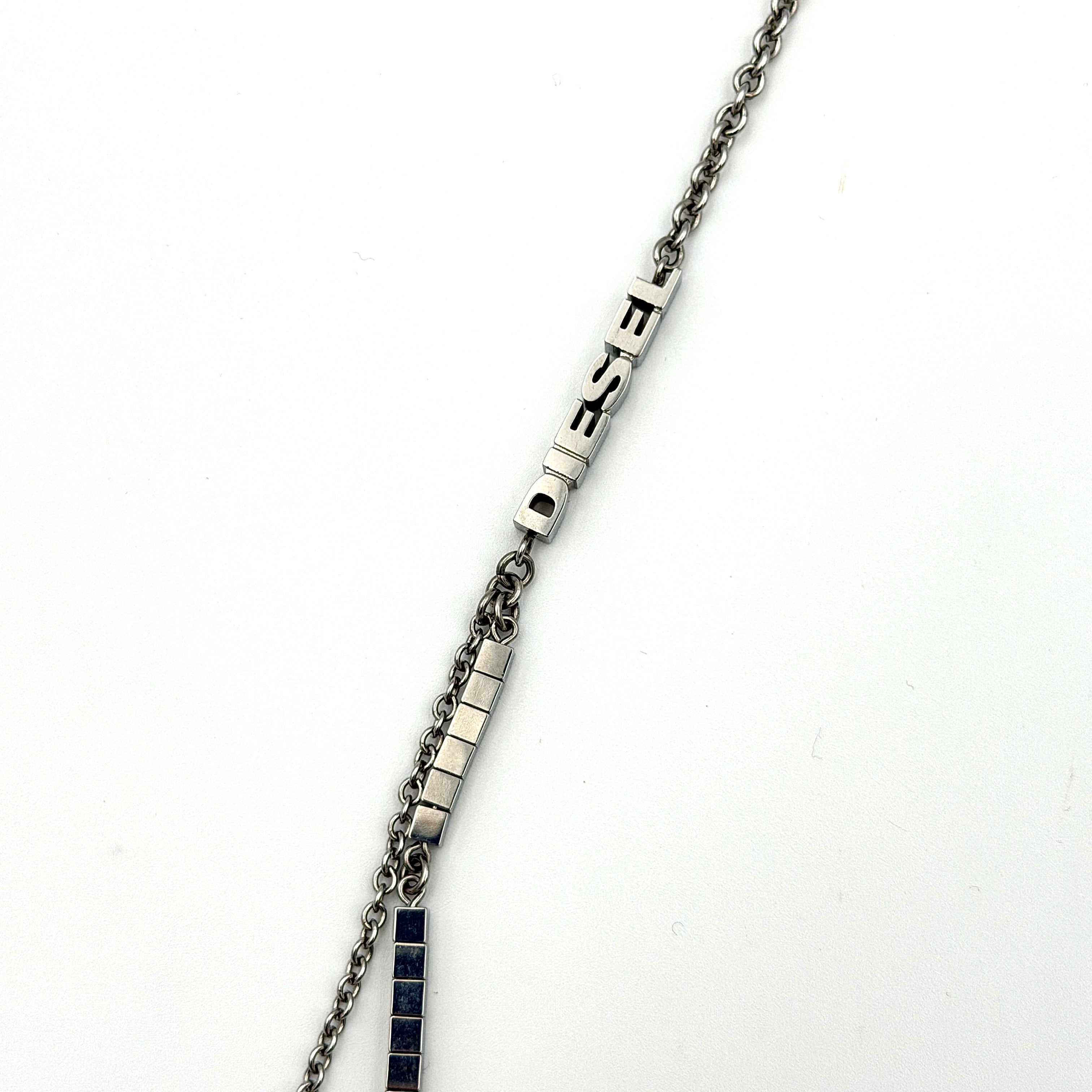 Diesel Logo Double Chain Necklace