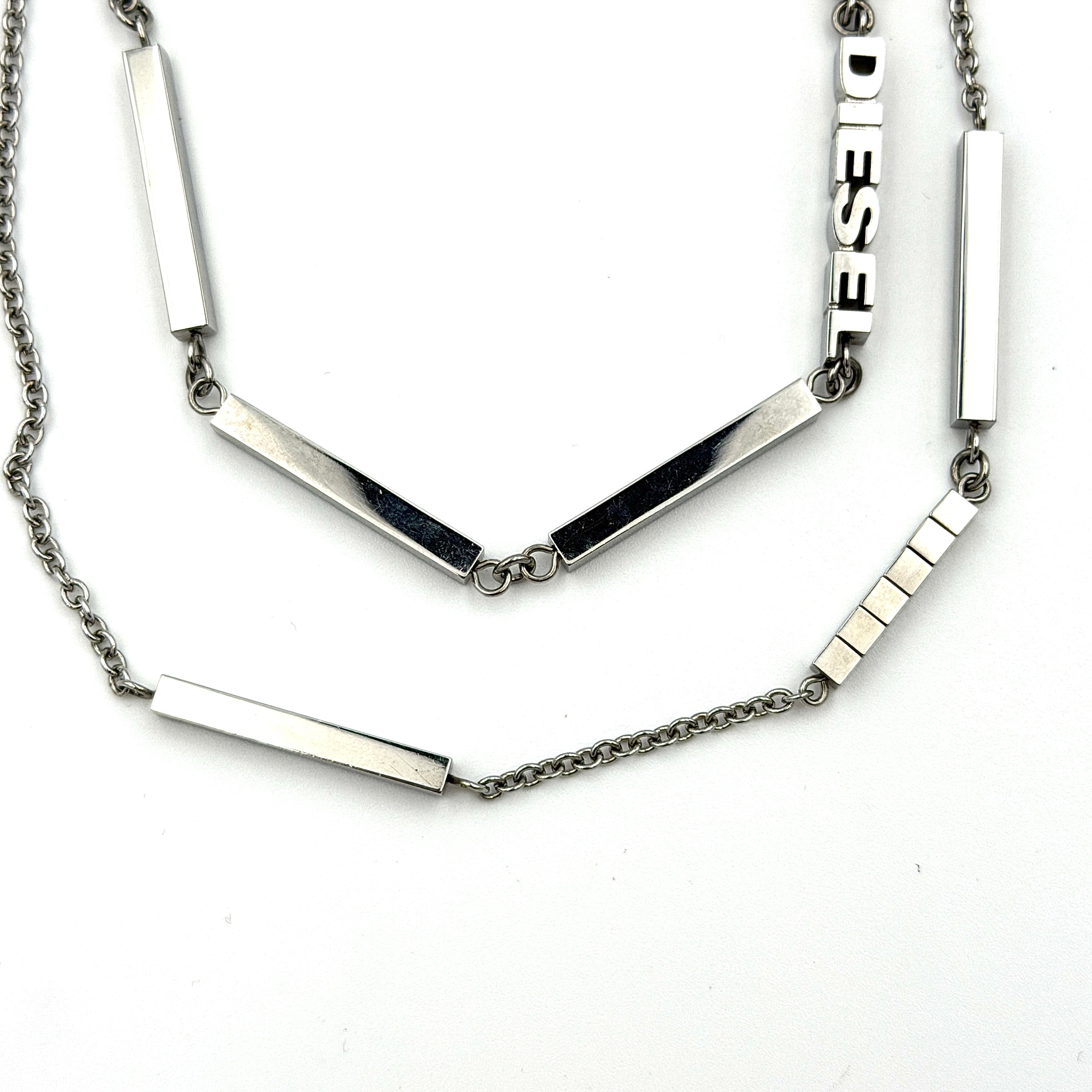Diesel Logo Double Chain Necklace