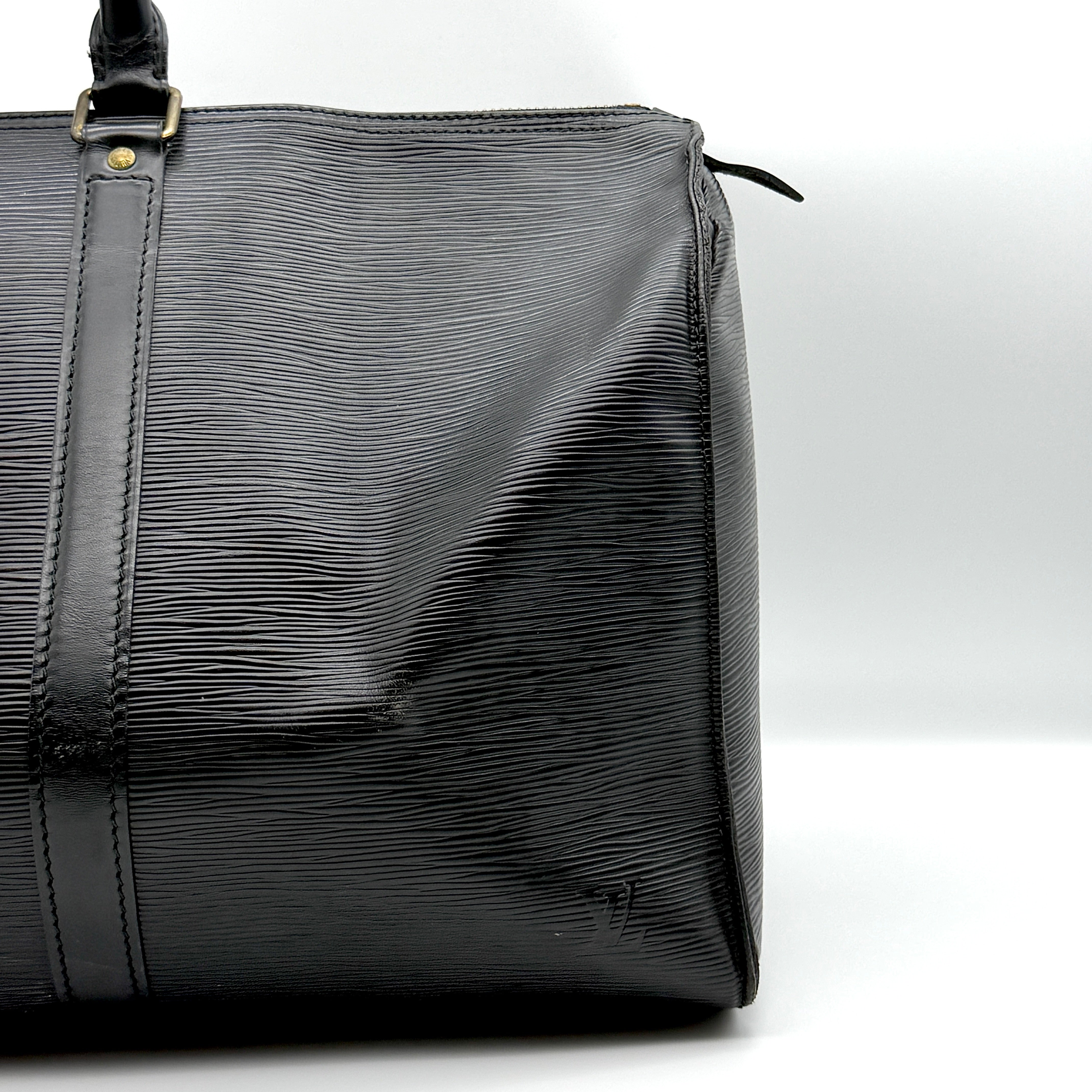 Louis Vuitton Keepall 50 Black Epi Duffle Bag Black