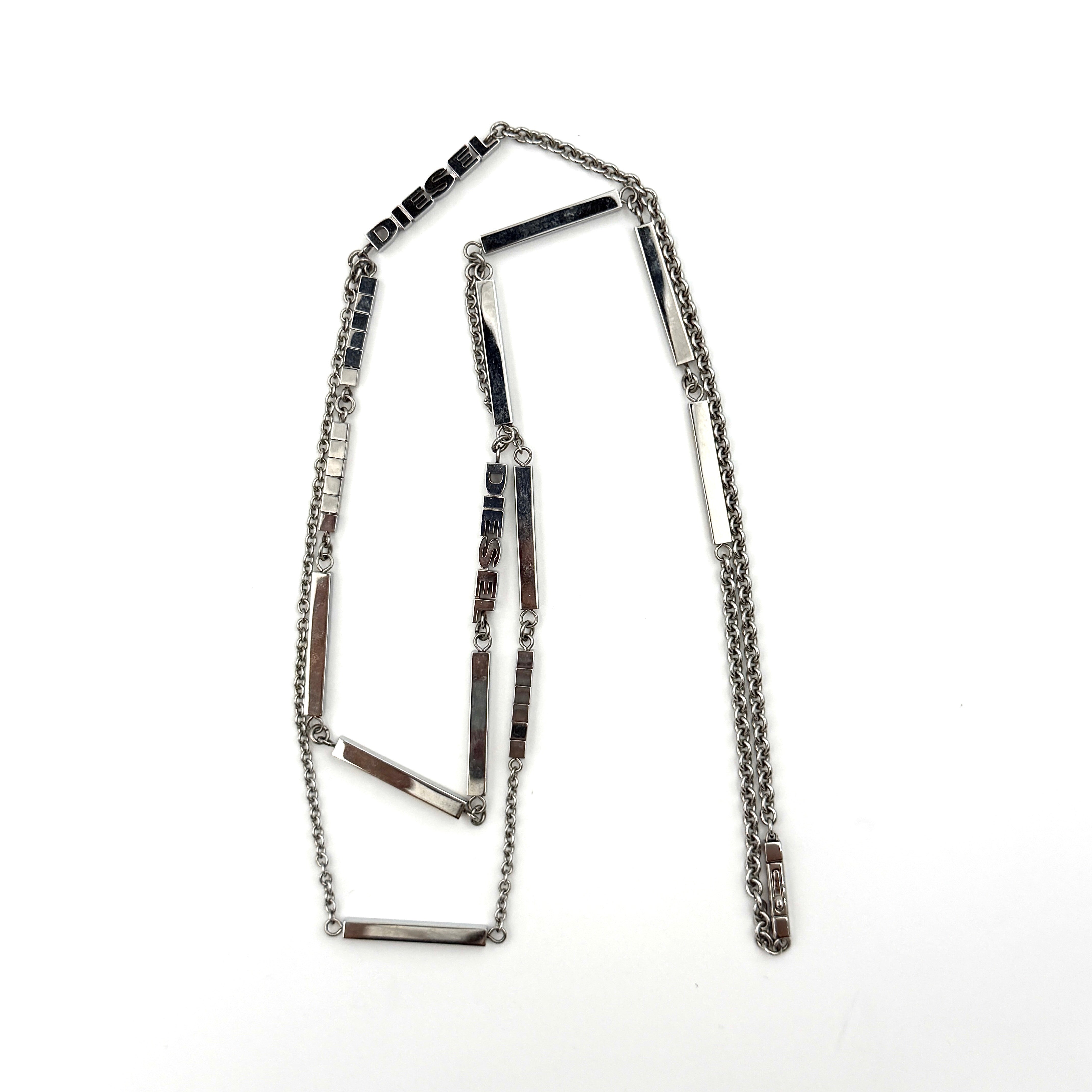 Diesel Logo Double Chain Necklace