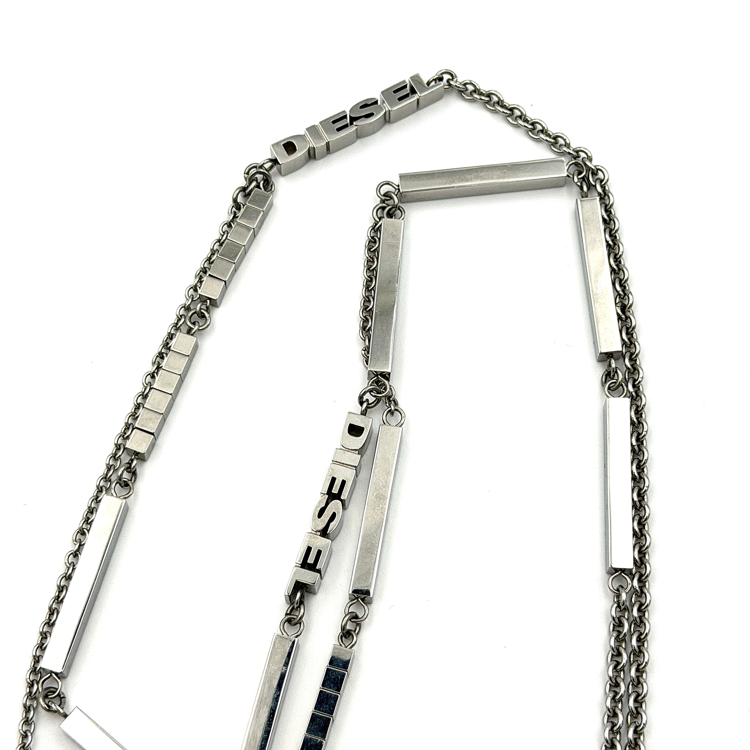 Diesel Logo Double Chain Necklace