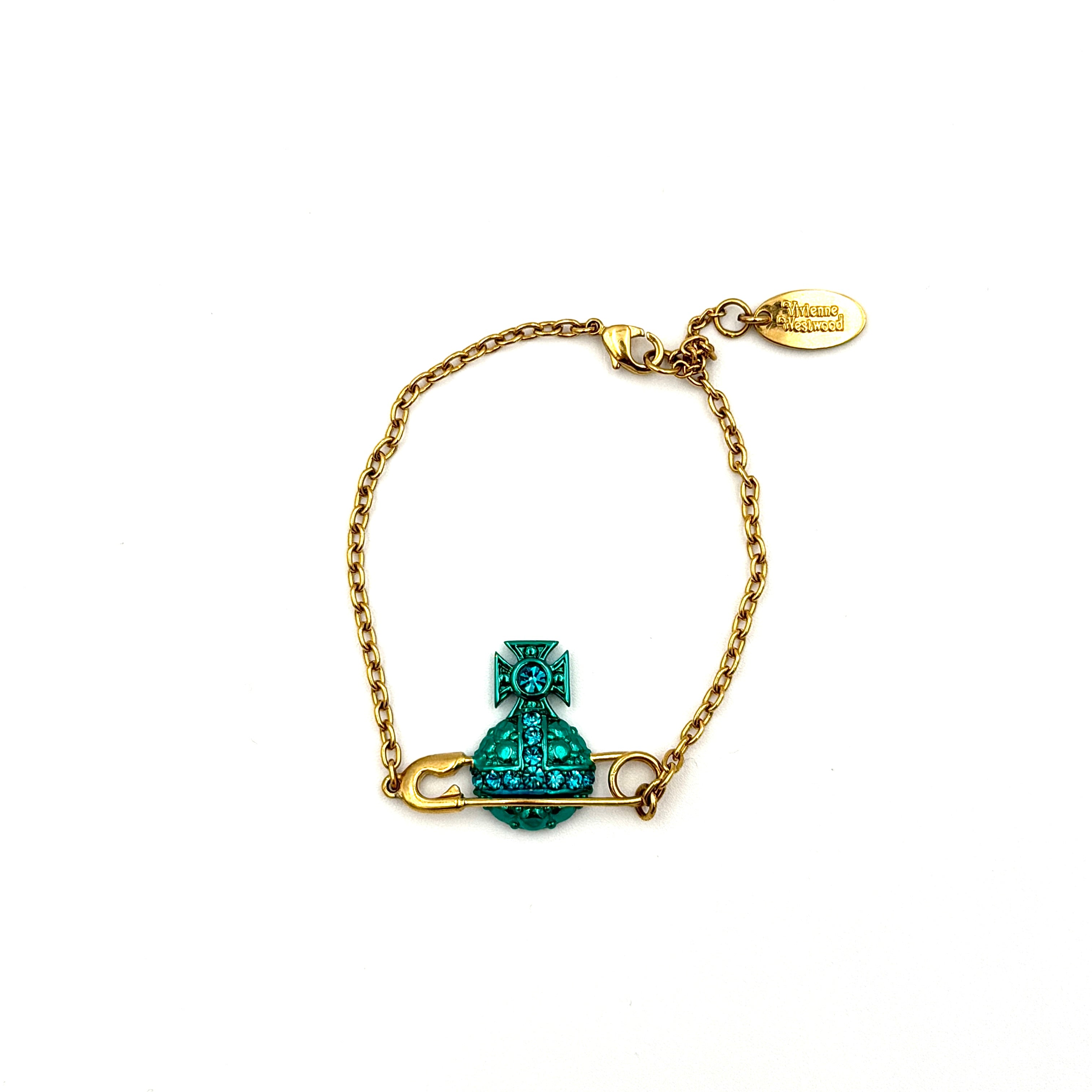 Vivienne Westwood Reina Orb Bracelet Turqoise/Gold
