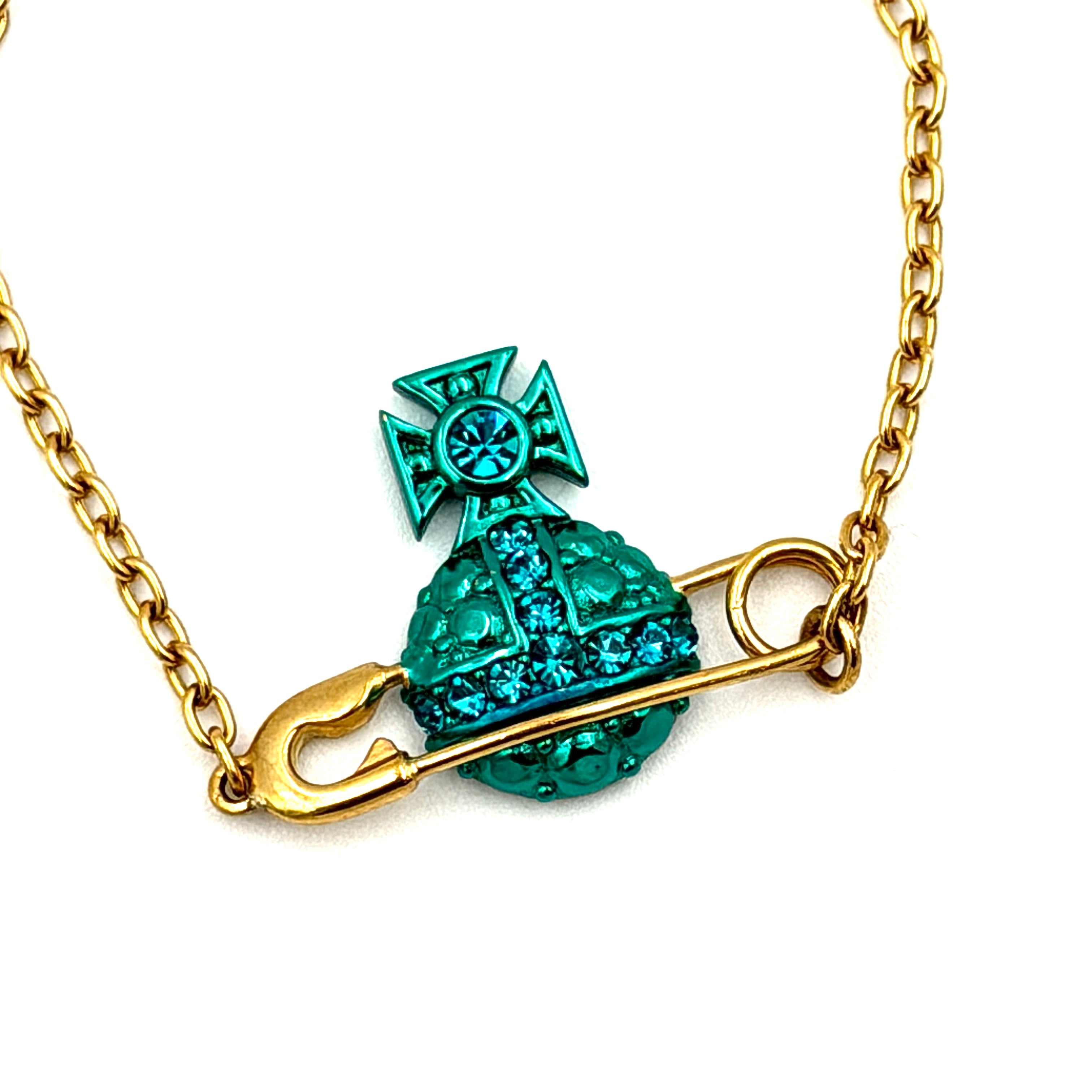 Vivienne Westwood Reina Orb Bracelet Turqoise/Gold