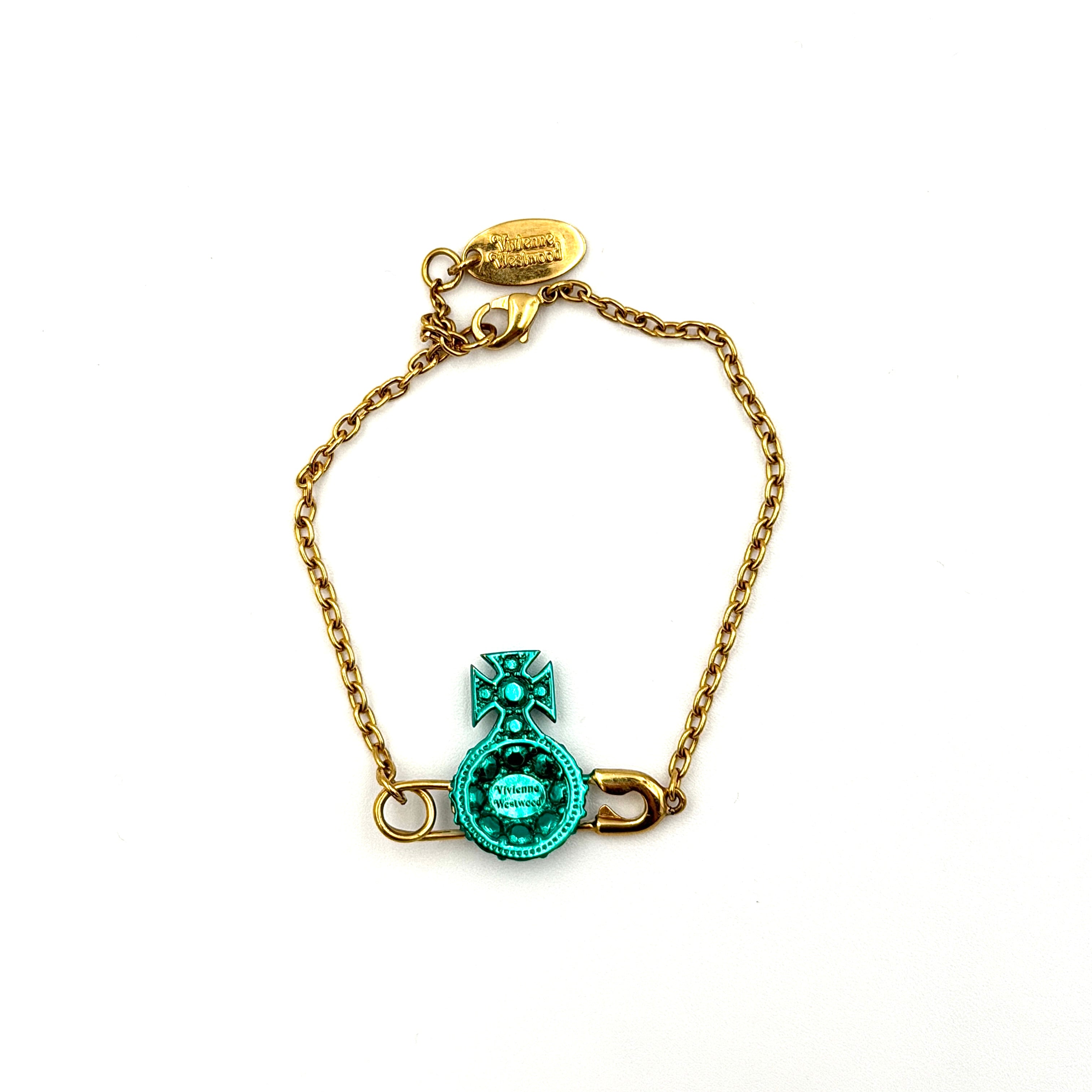 Vivienne Westwood Reina Orb Bracelet Turqoise/Gold