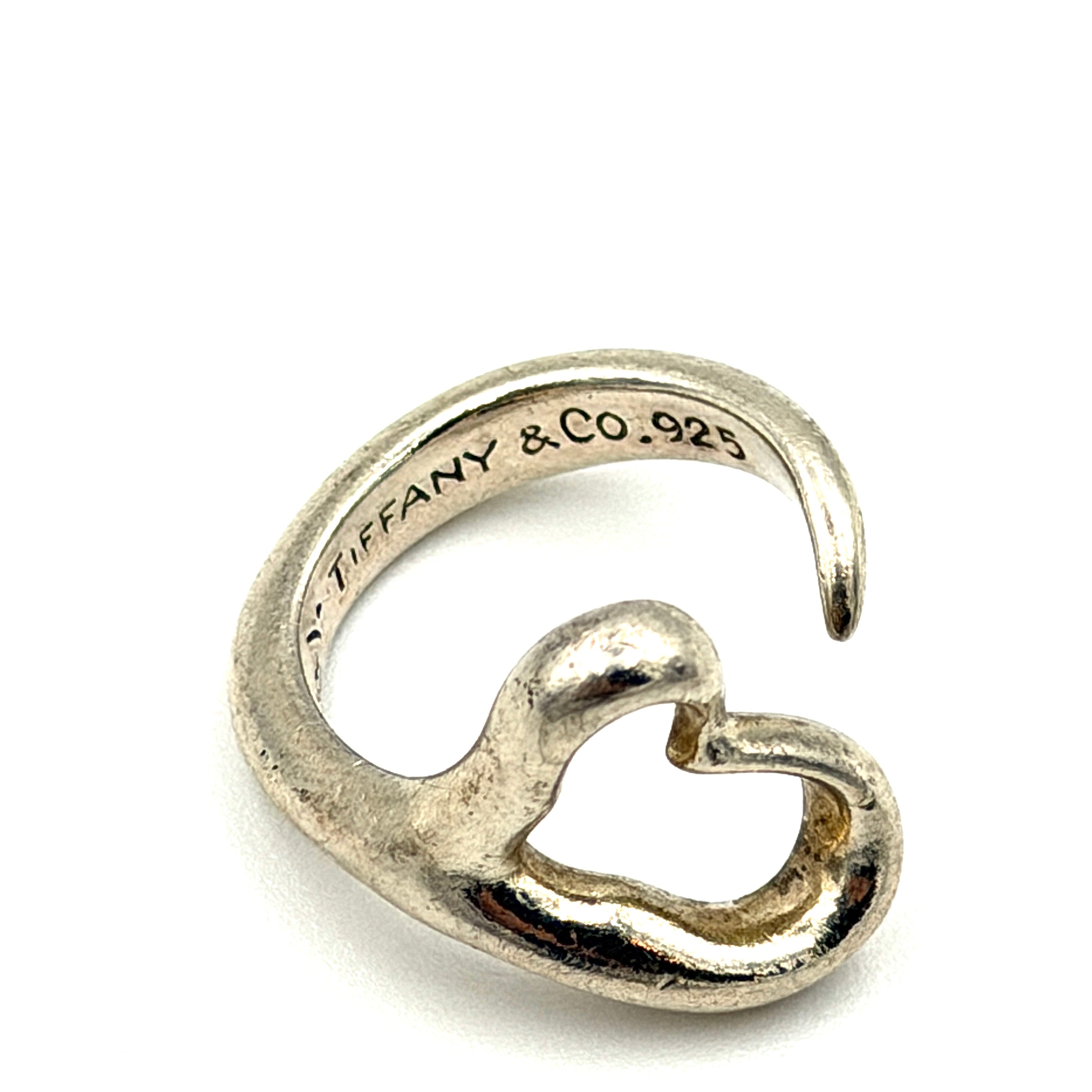 Tiffany & Co. Elsa Peretti Open Heart Ring Silver