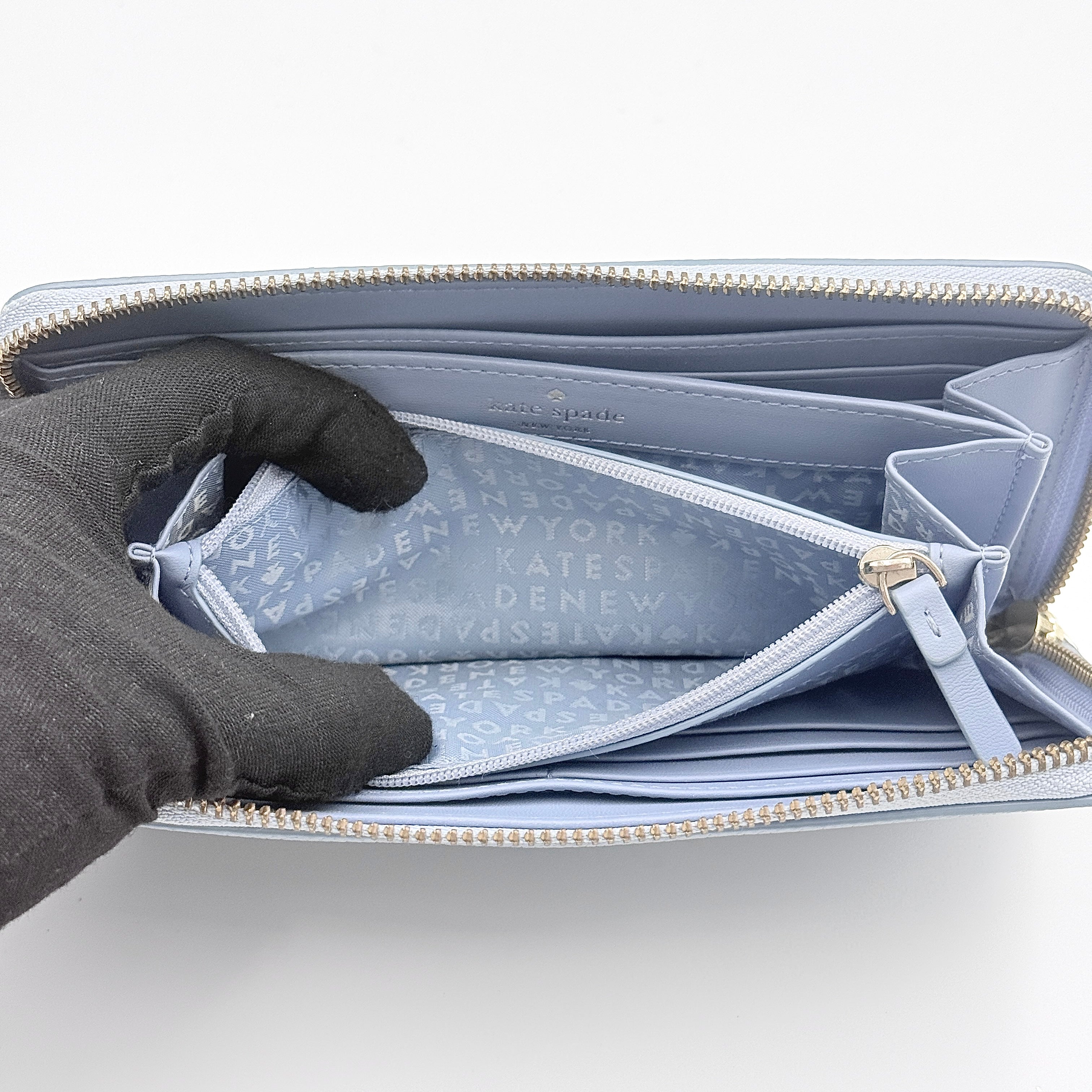 Kate Spade New York Zip-Around Continental Wallet Light Blue