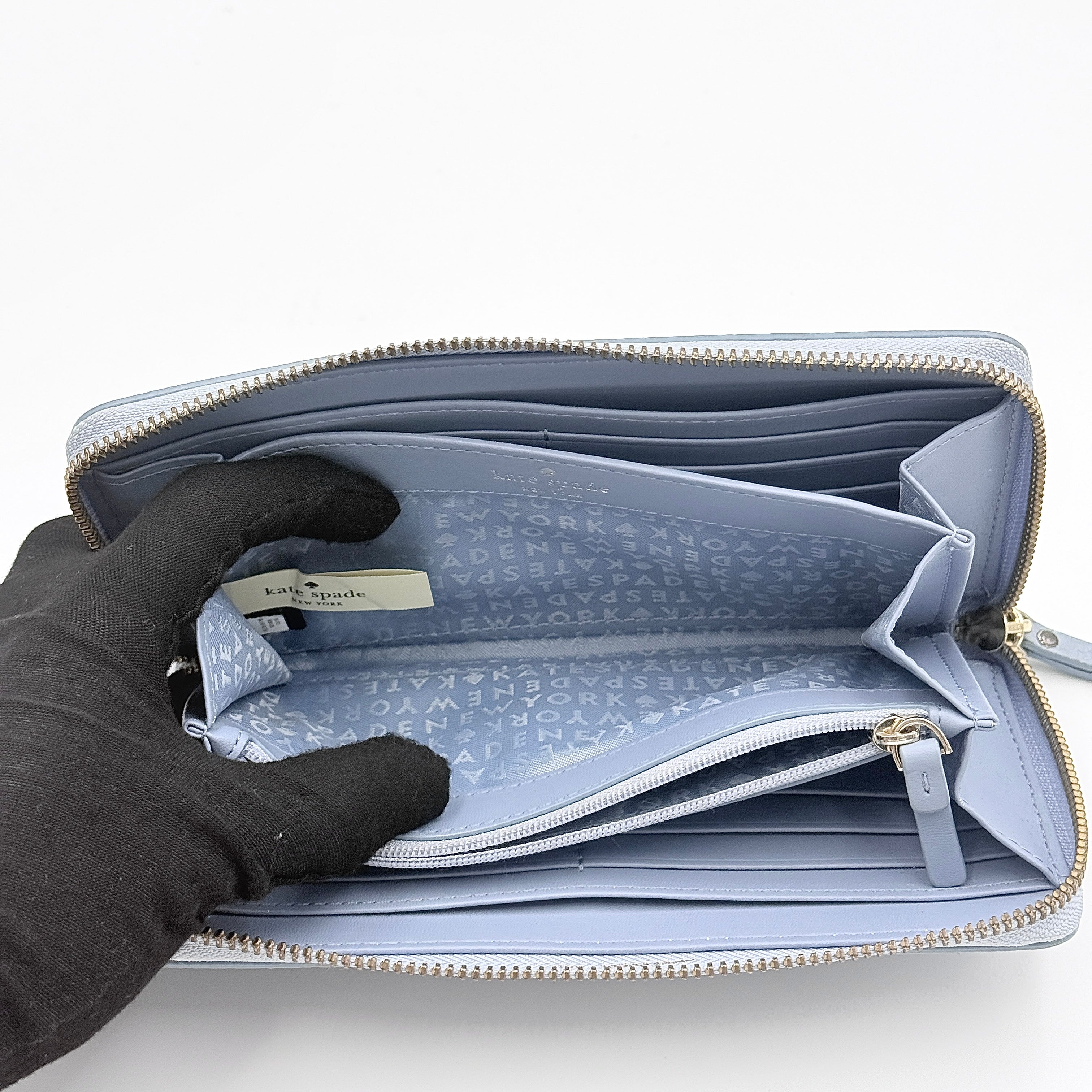 Kate Spade New York Zip-Around Continental Wallet Light Blue