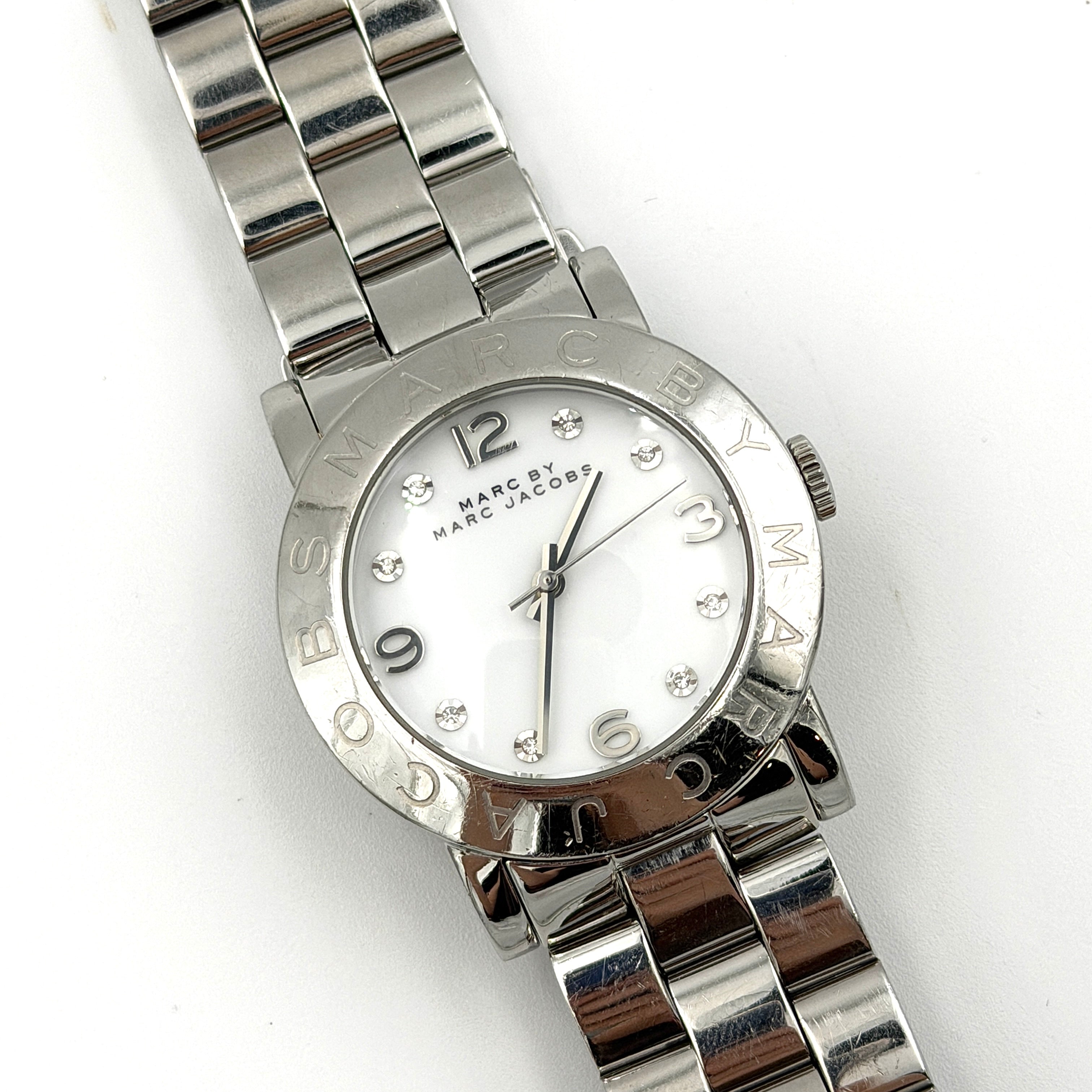 Marc Jacobs Amy White Dial Stainless Steel Watch