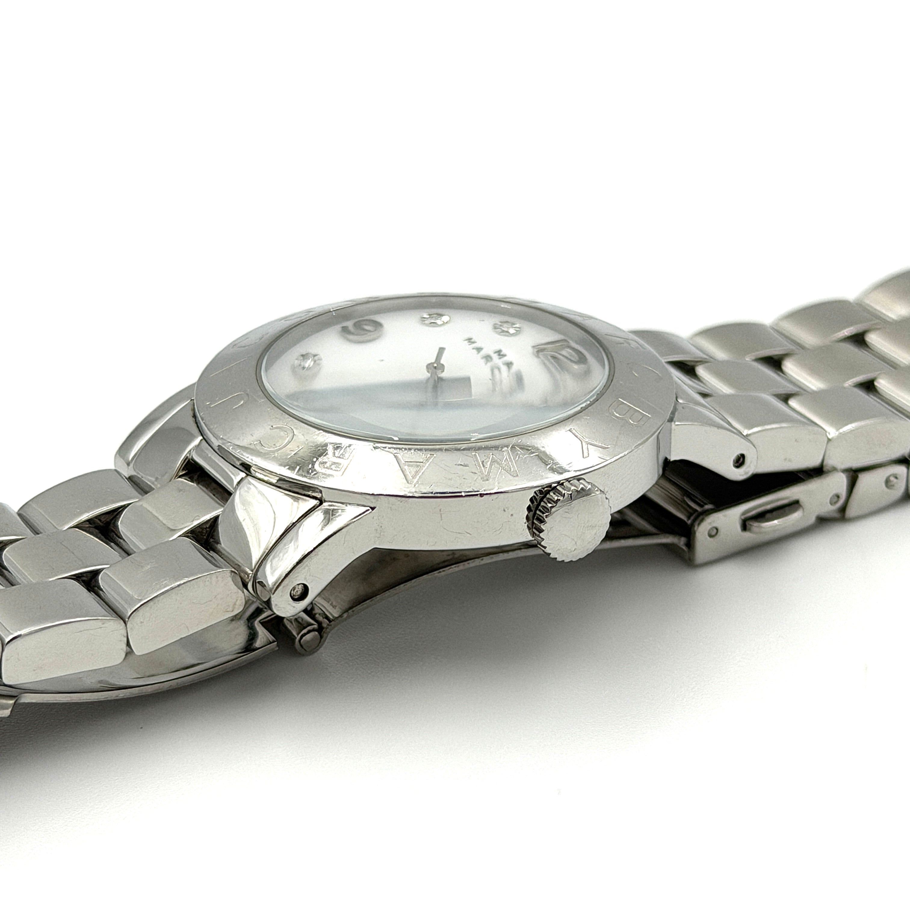 Marc Jacobs Amy White Dial Stainless Steel Watch