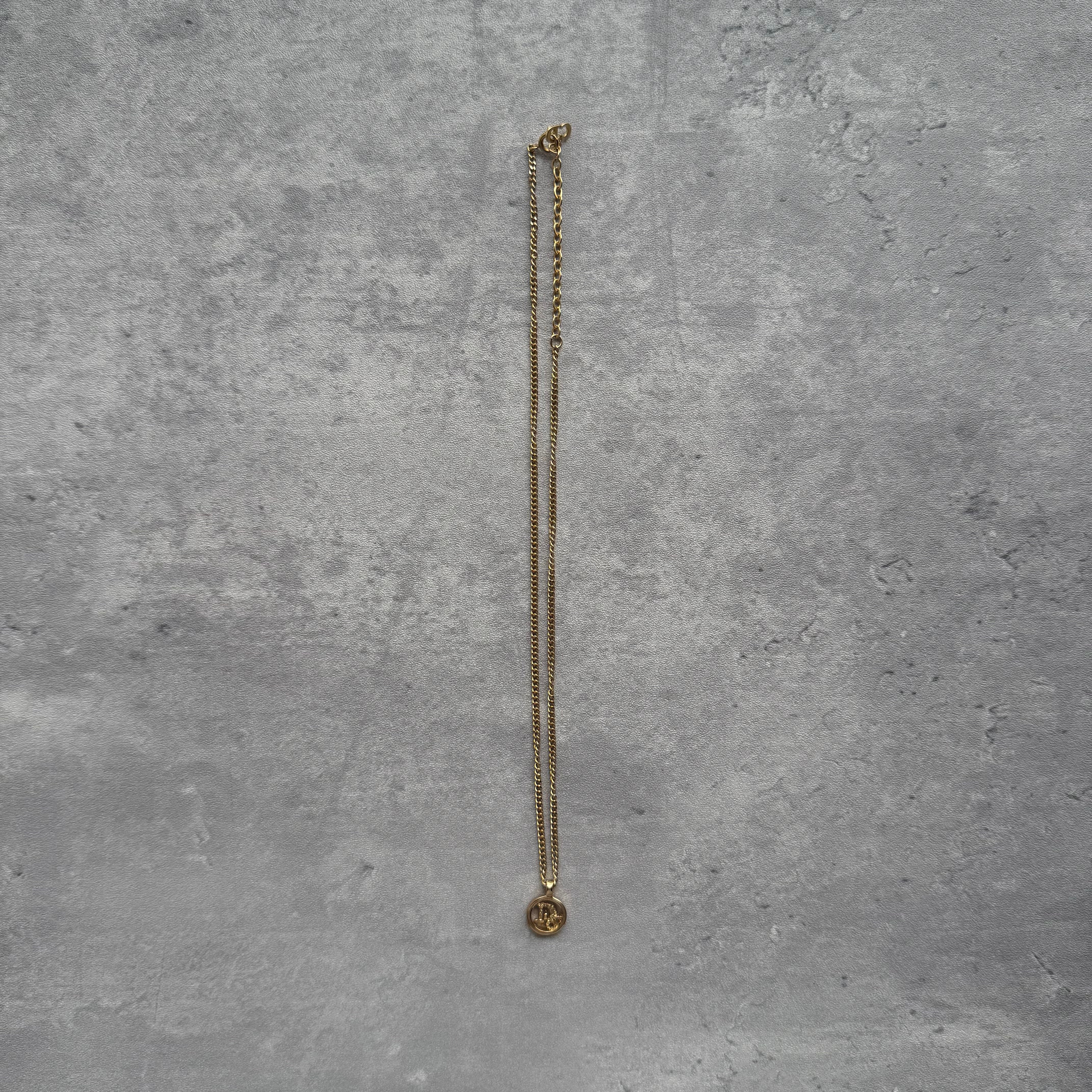 Dior Logo Gold Plated Necklace Small