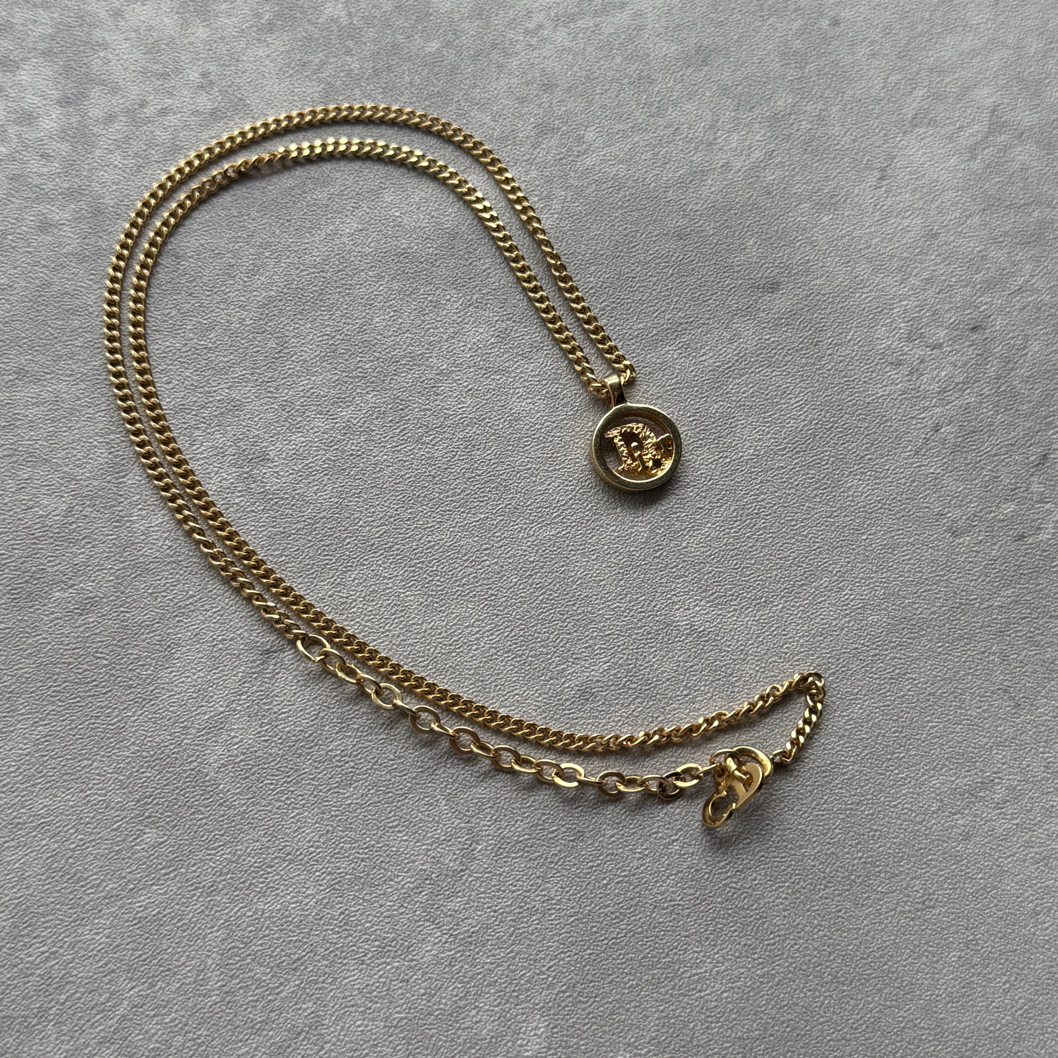 Dior Logo Gold Plated Necklace Small