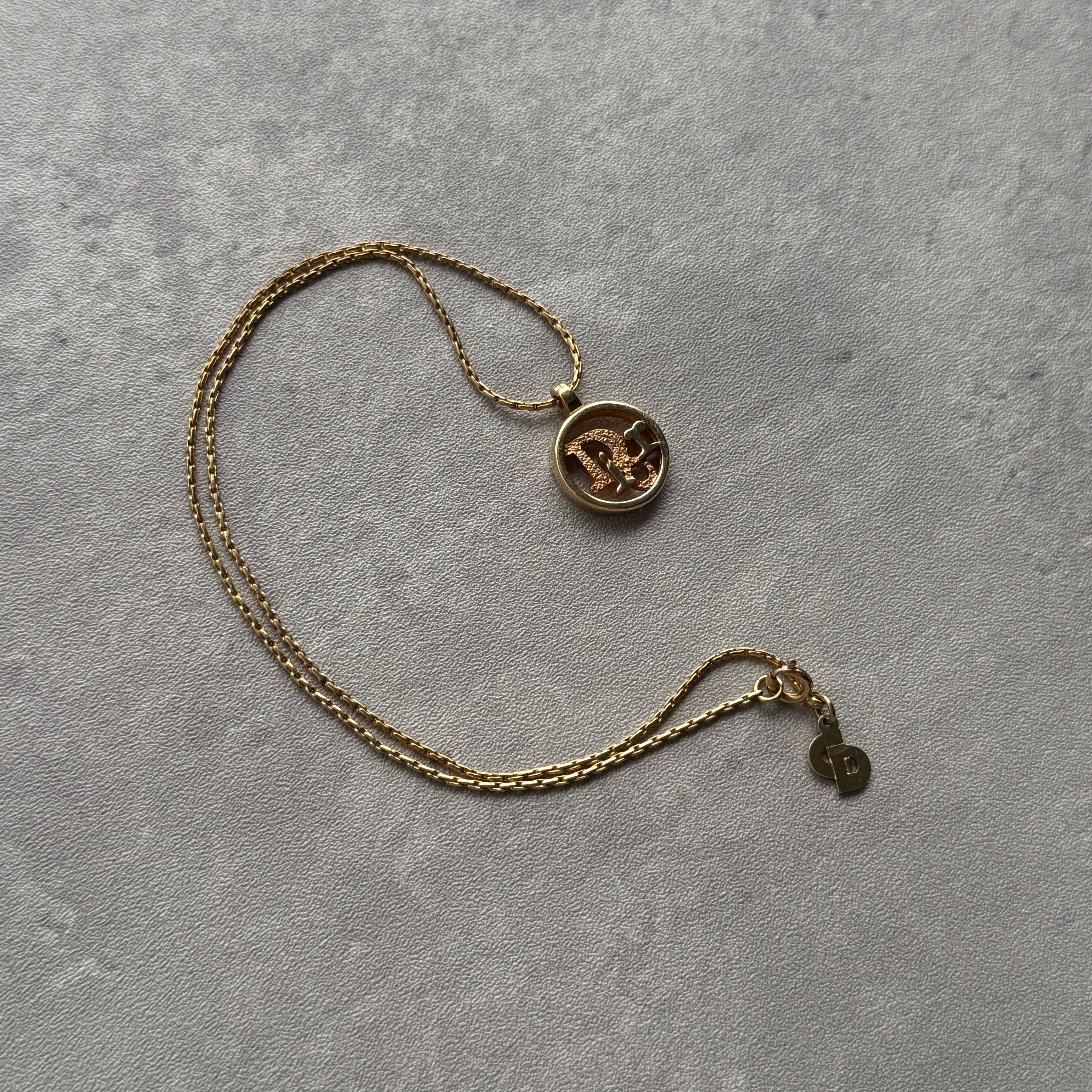 Dior Logo Gold Plated Necklace