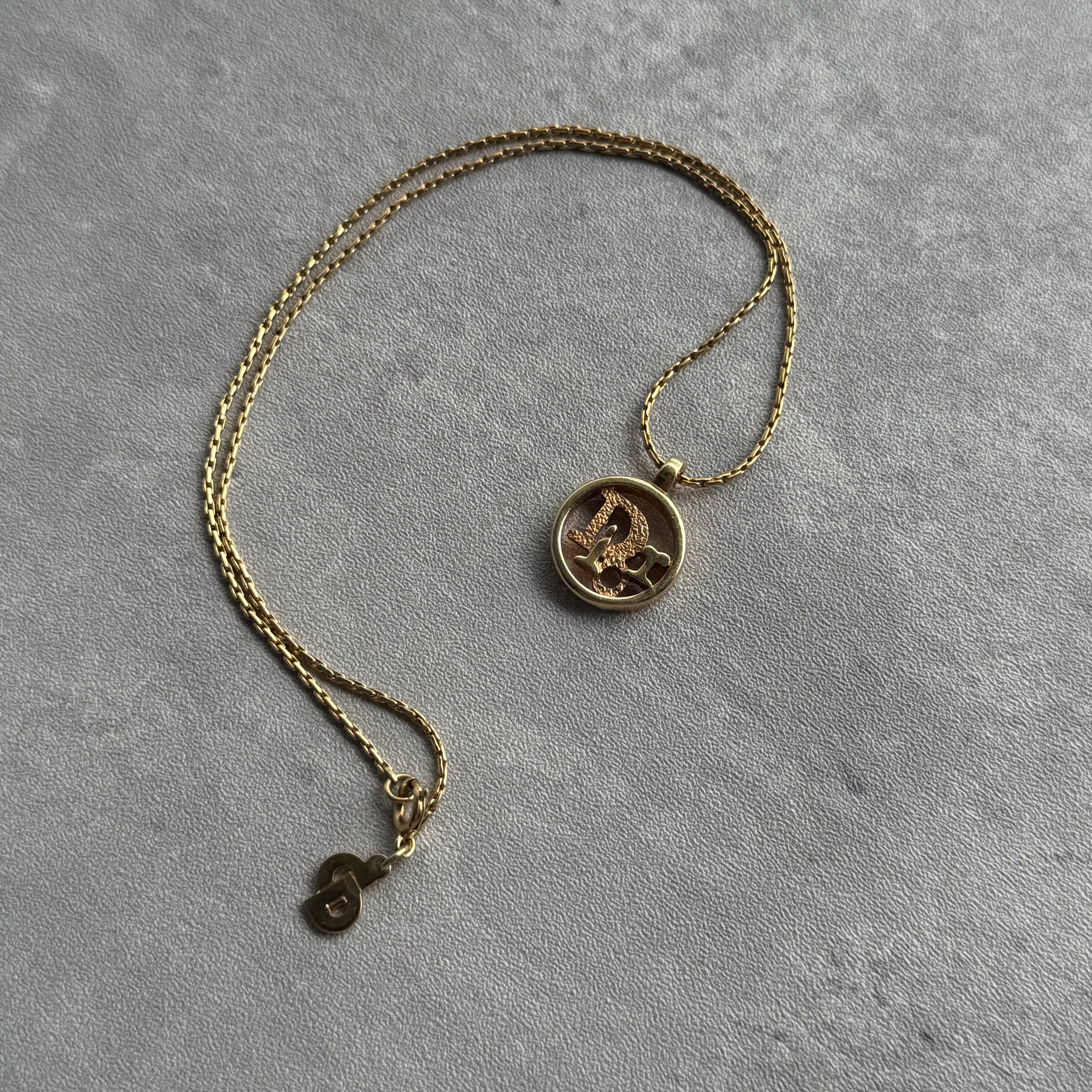 Dior Logo Gold Plated Necklace