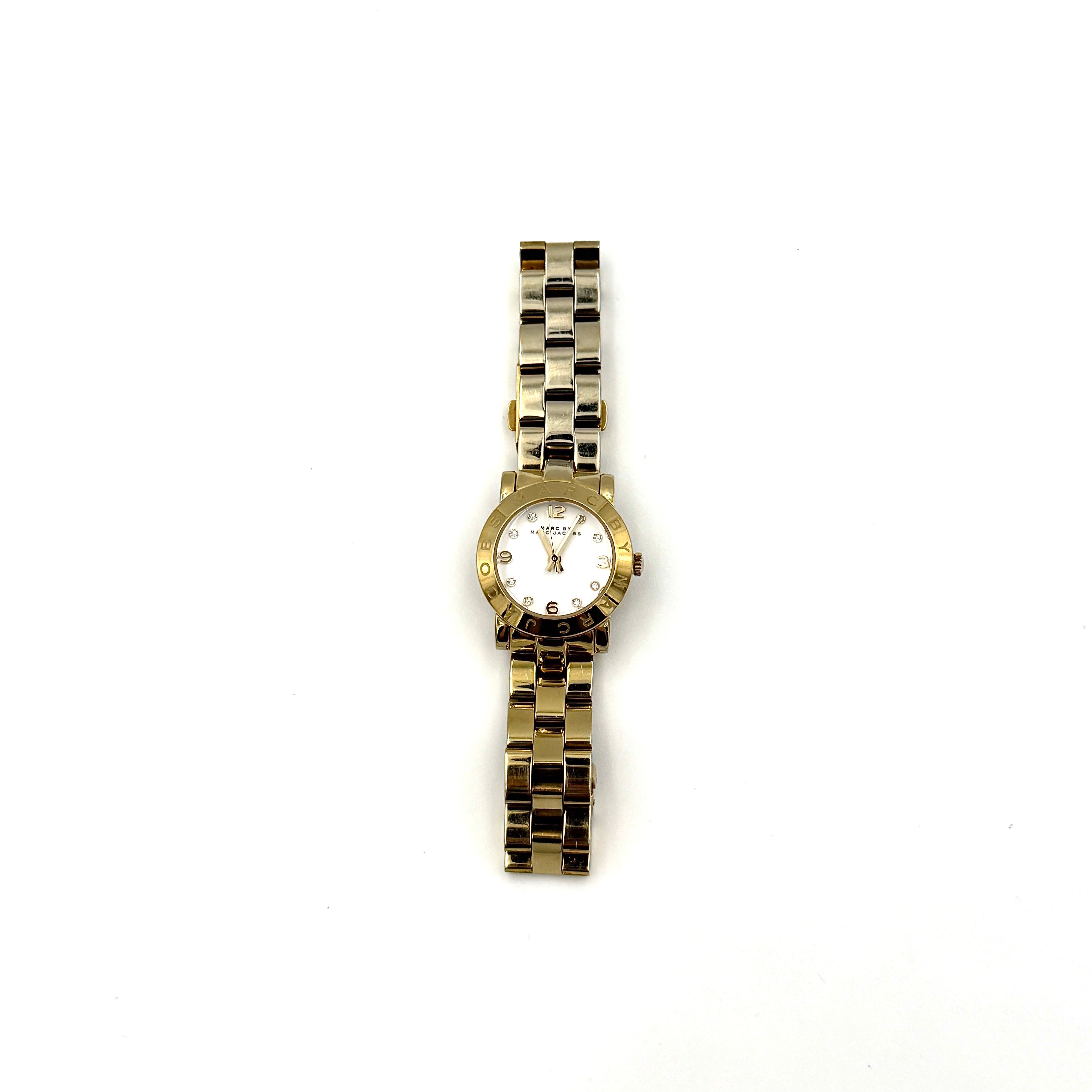 Marc Jacobs Amy White Dial MBM3057 Watch Gold