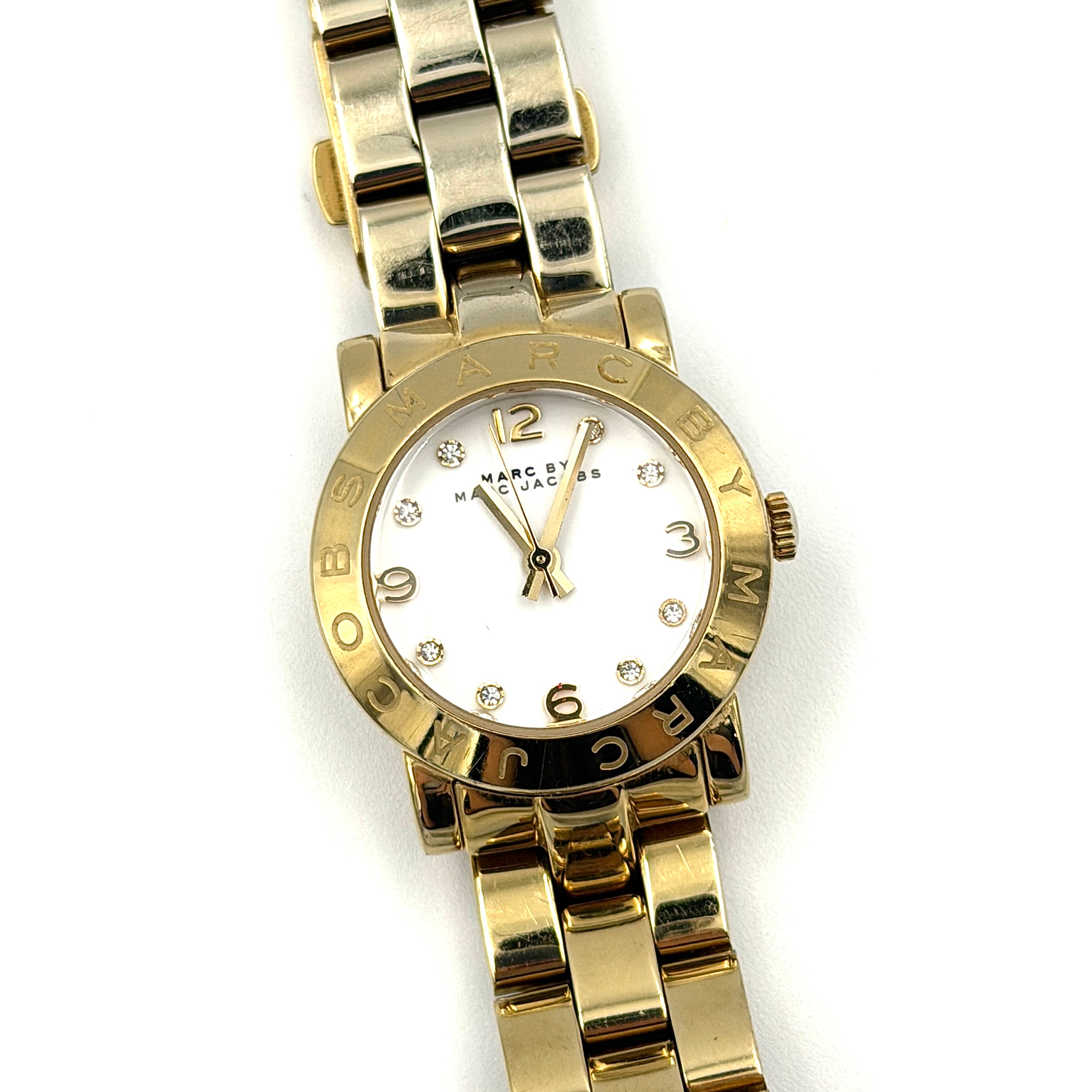 Marc Jacobs Amy White Dial MBM3057 Watch Gold