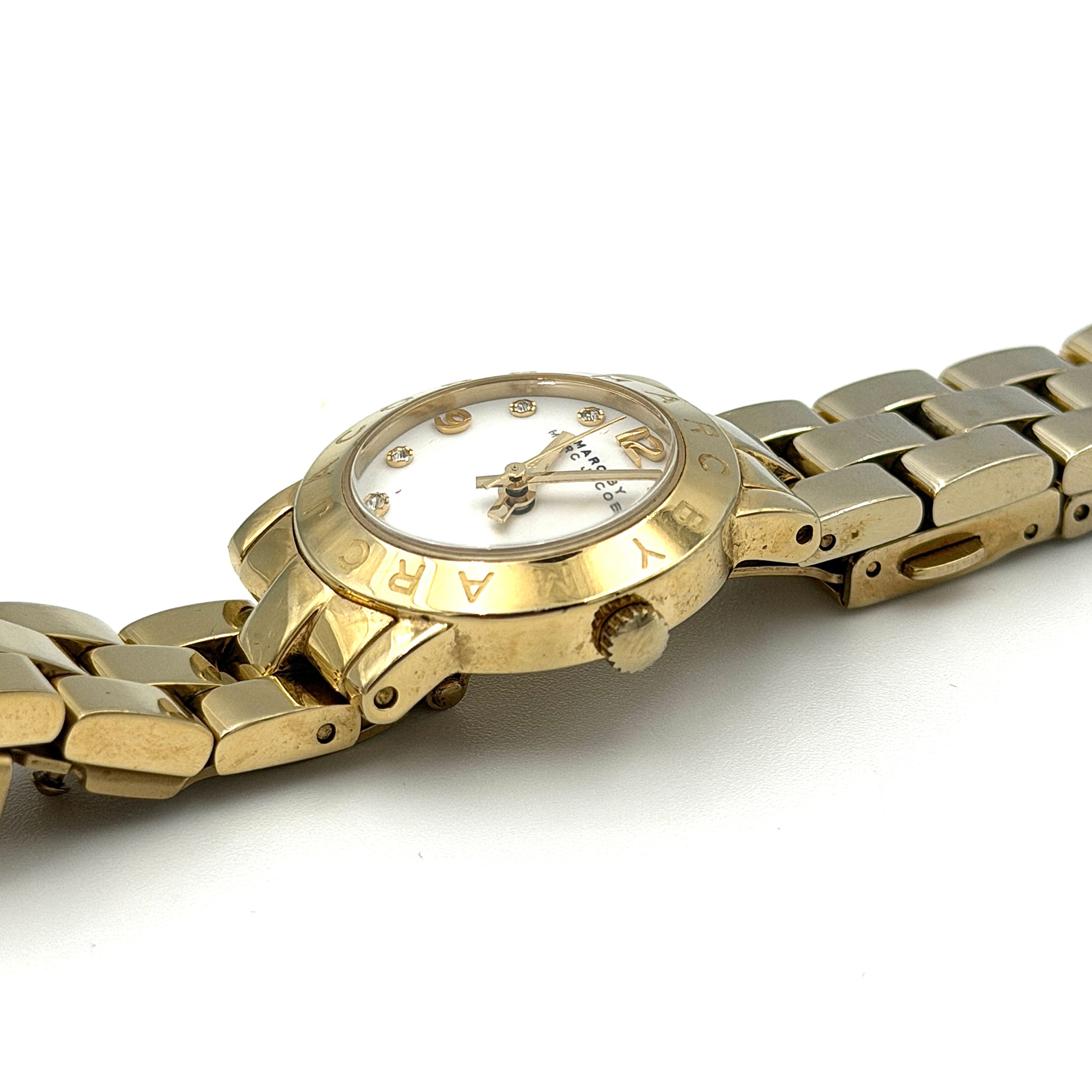 Marc Jacobs Amy White Dial MBM3057 Watch Gold