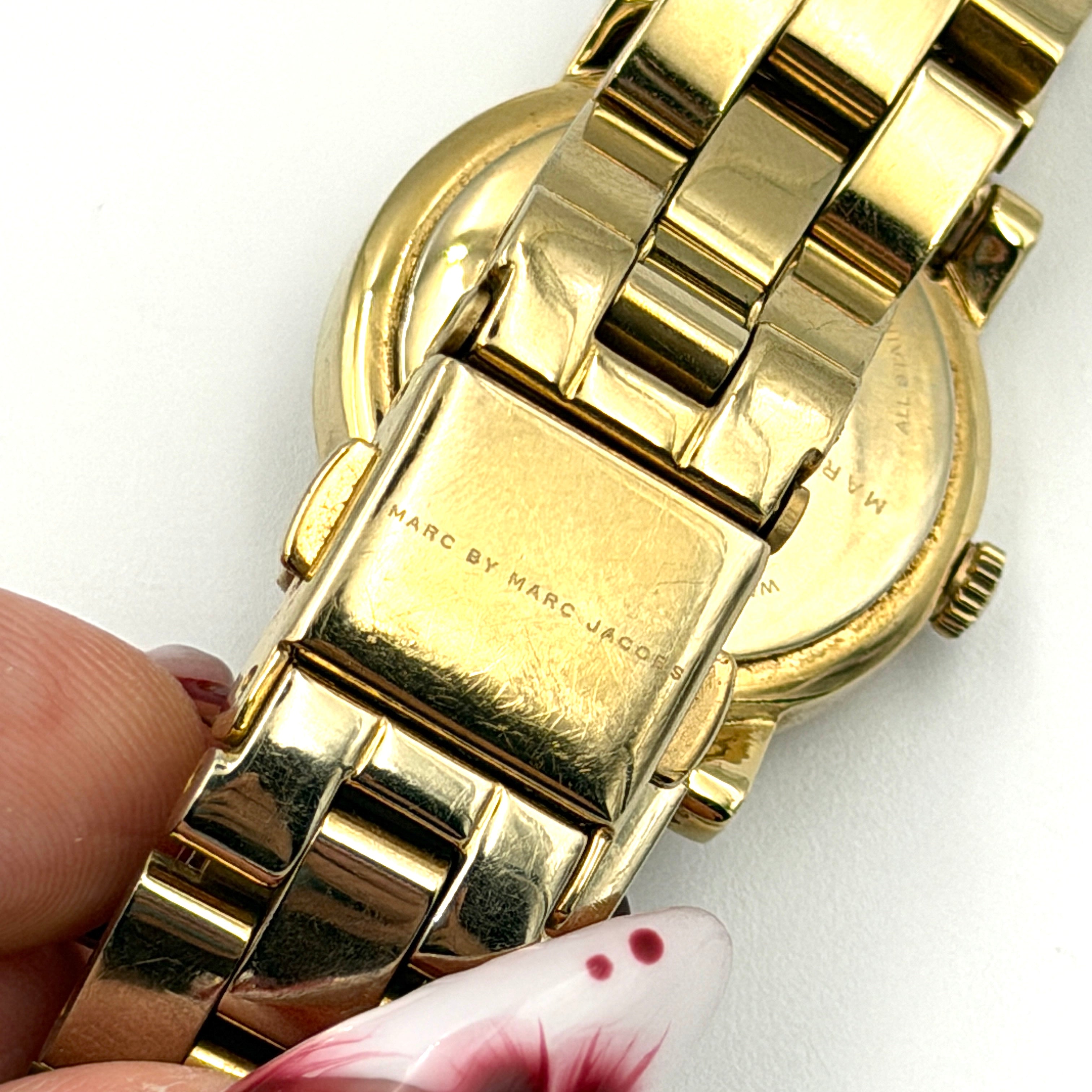 Marc Jacobs Amy White Dial MBM3057 Watch Gold