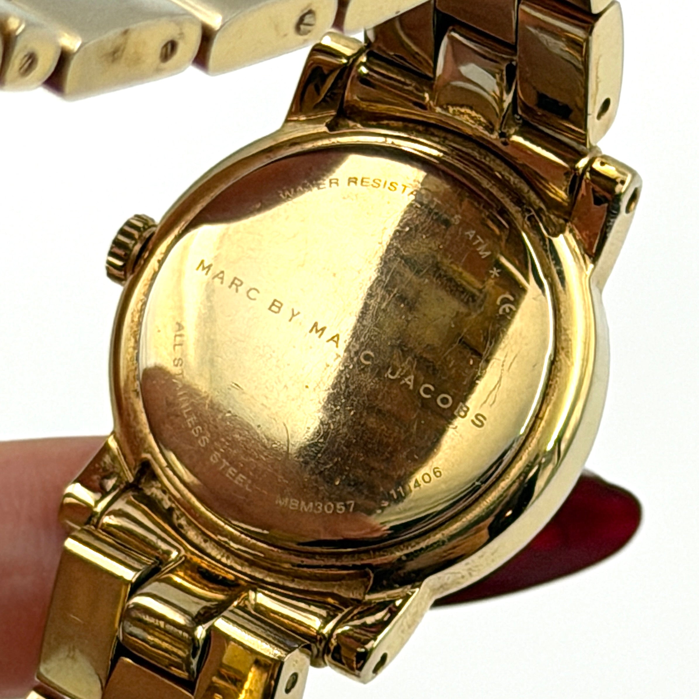 Marc Jacobs Amy White Dial MBM3057 Watch Gold