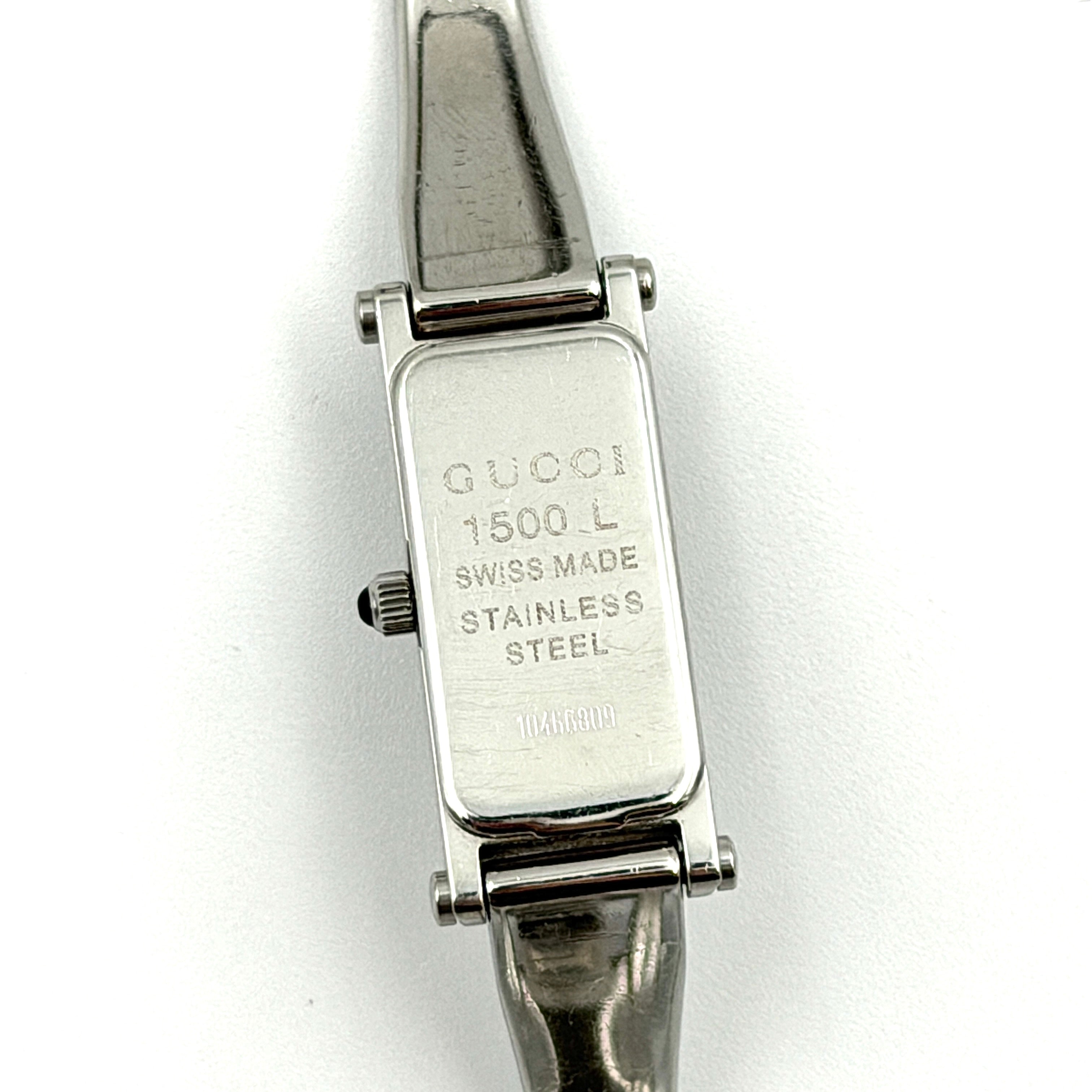 Gucci 1500L Bangle Watch Black/Silver