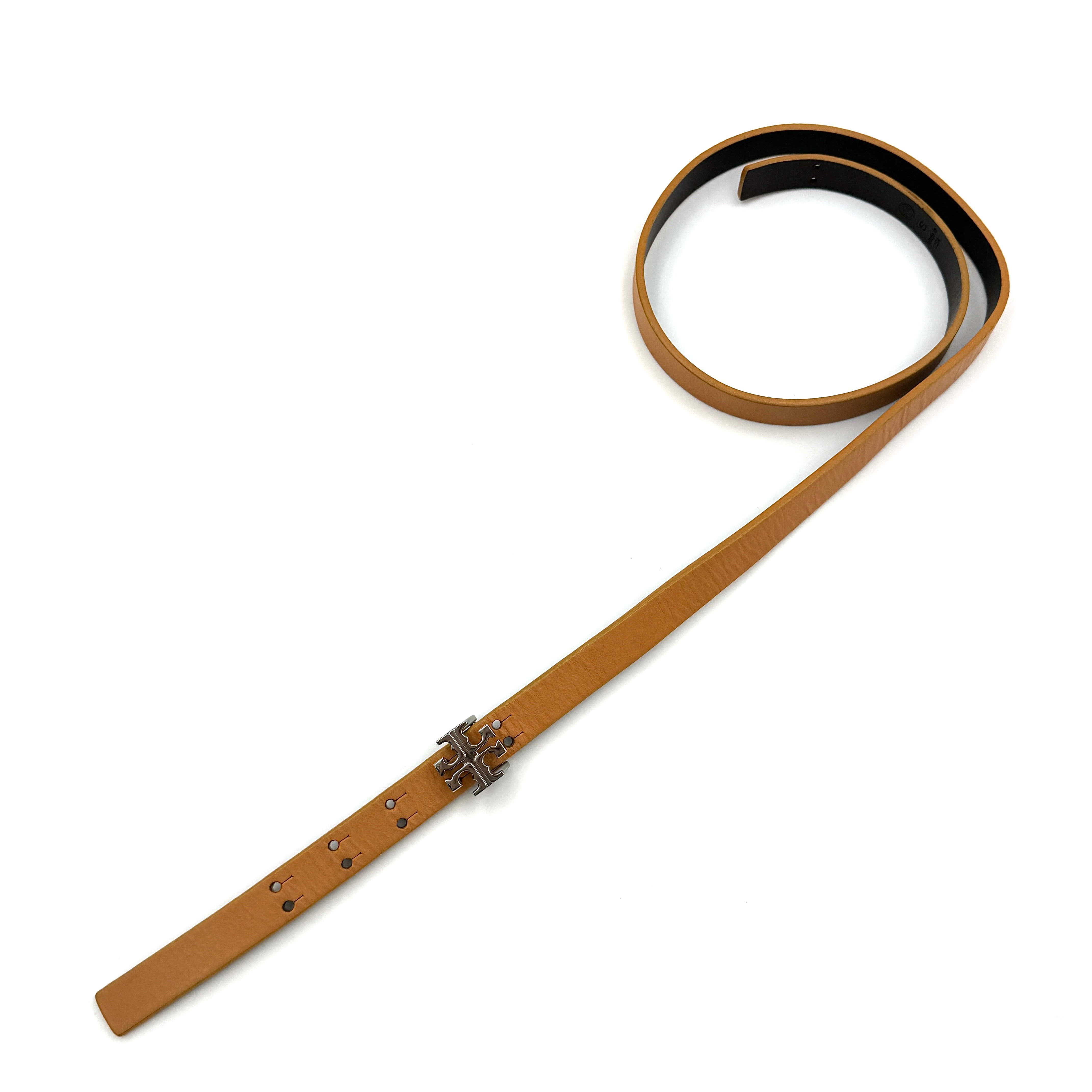 Tory Burch Logo Belt Brown